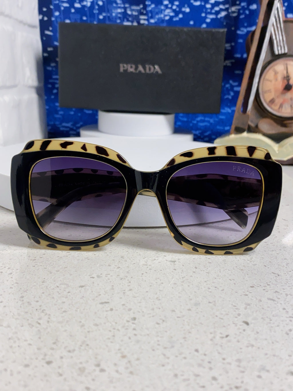 Prada 16YSF Acetate Fashion Blue Lens Sunglasses for Men & Women - 415675 - detail image 9