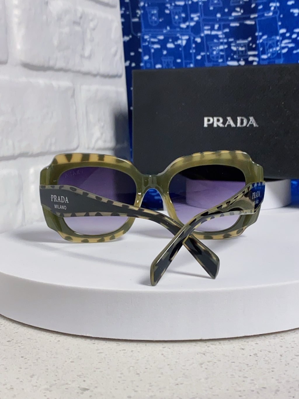 Prada 16YSF Acetate Fashion Blue Lens Sunglasses for Men & Women - 415675 - detail image 3