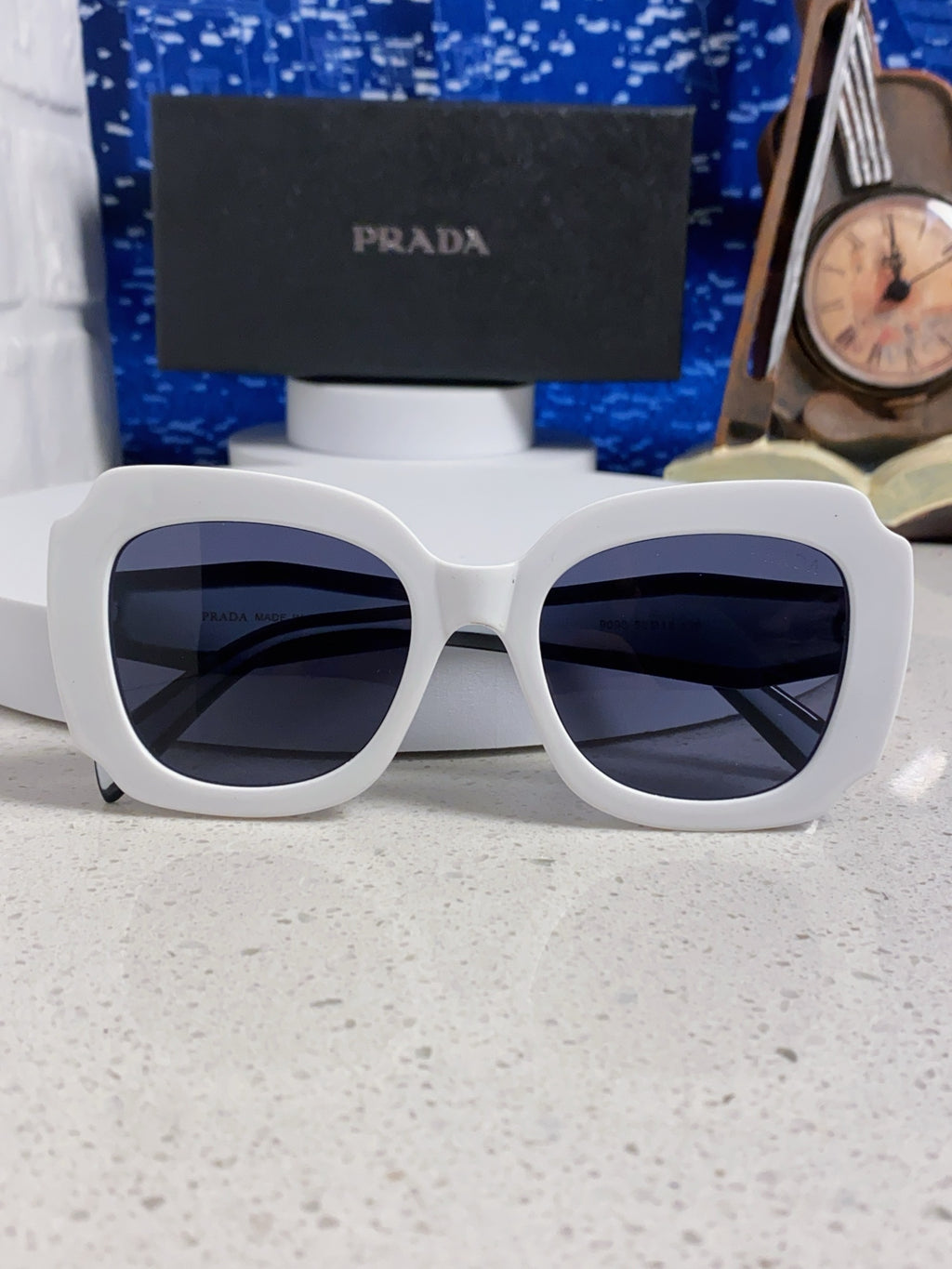 Prada 16YSF Acetate Fashion Blue Lens Sunglasses for Men & Women - 415676 - detail image 9