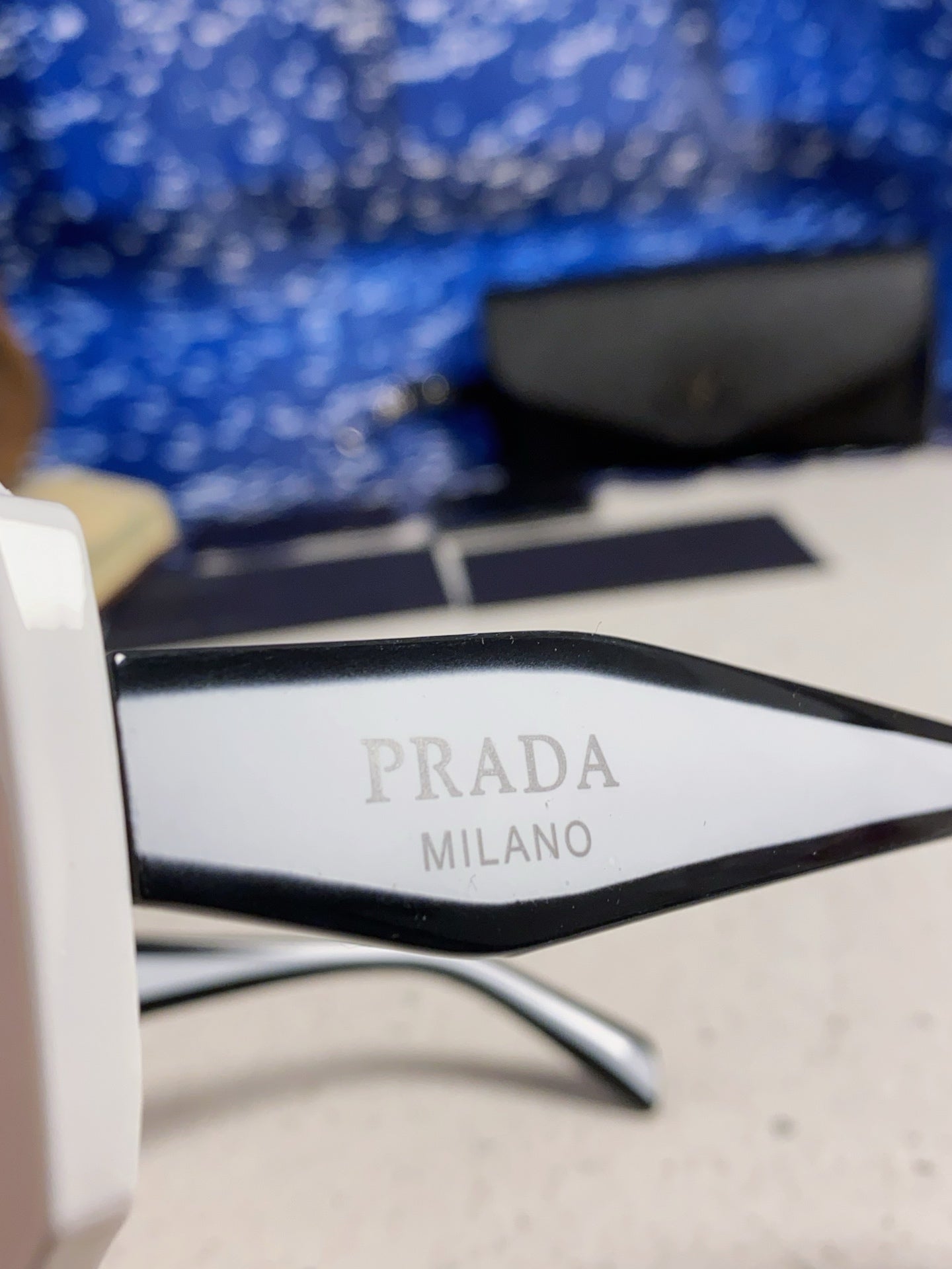 Prada 16YSF Acetate Fashion Blue Lens Sunglasses for Men & Women - 415676 - detail image 7