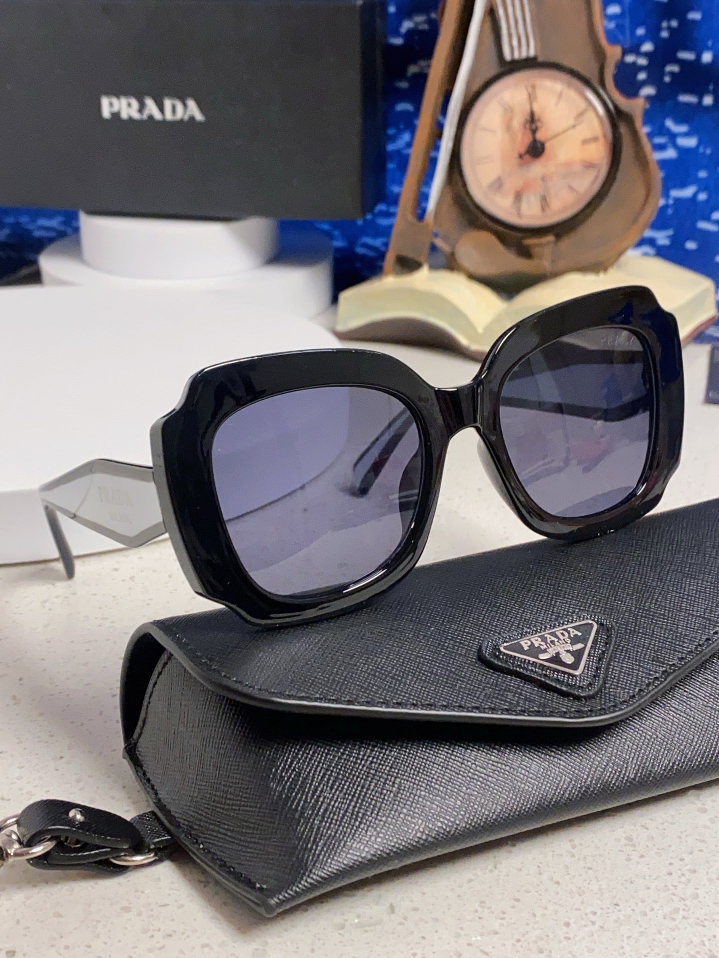 Prada 16YSF Acetate Fashion Black Lens Sunglasses for Men & Women - 415677 - detail image 10