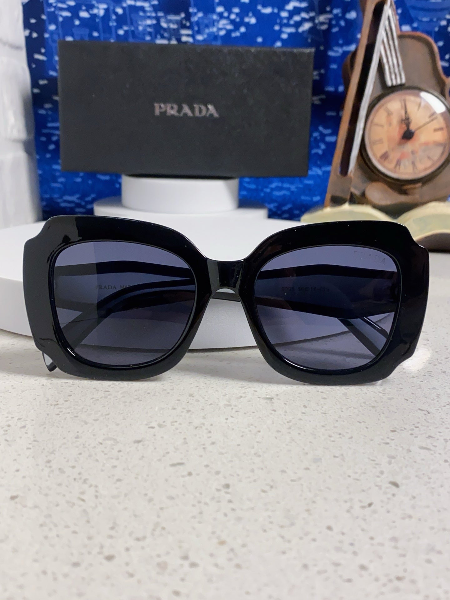 Prada 16YSF Acetate Fashion Black Lens Sunglasses for Men & Women - 415677 - detail image 9
