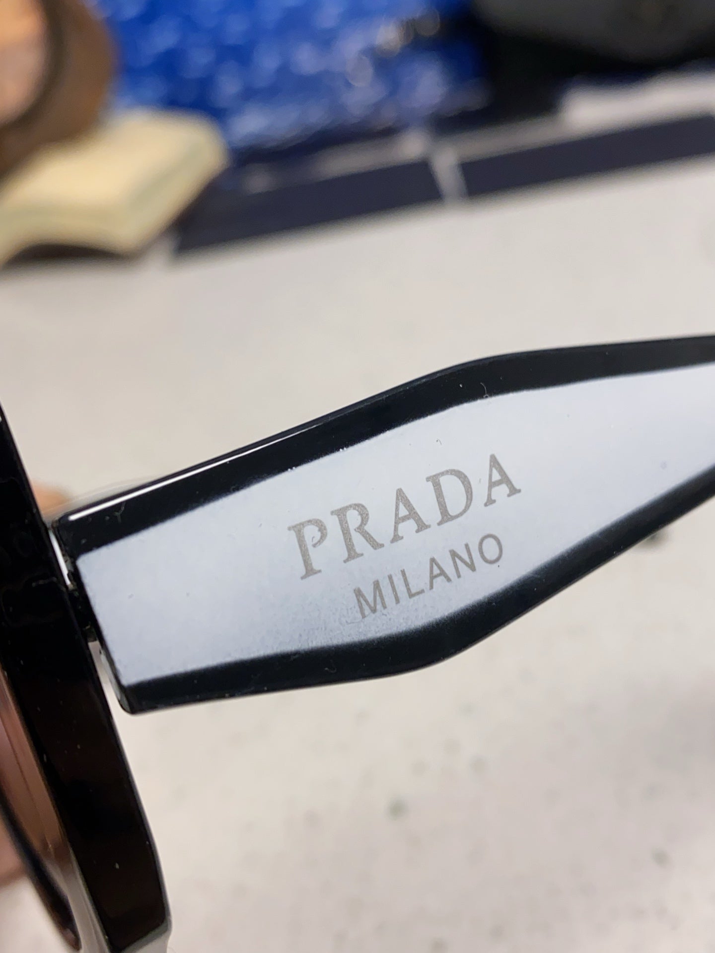 Prada 16YSF Acetate Fashion Black Lens Sunglasses for Men & Women - 415677 - detail image 7
