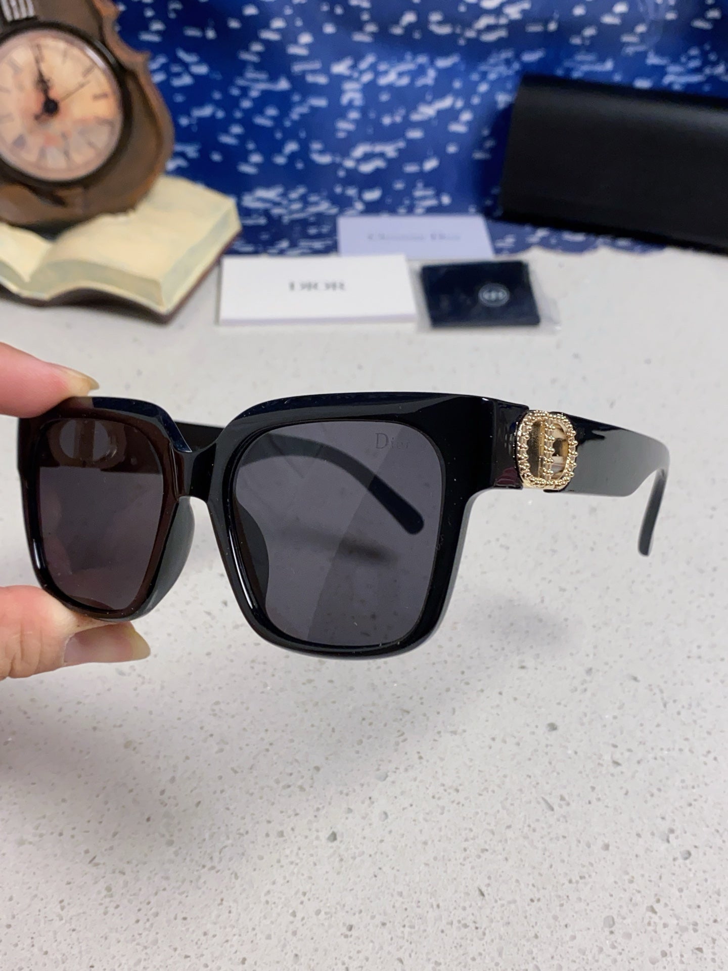 Dior Oversized Black Lens Sunglasses for Women - detail image 6