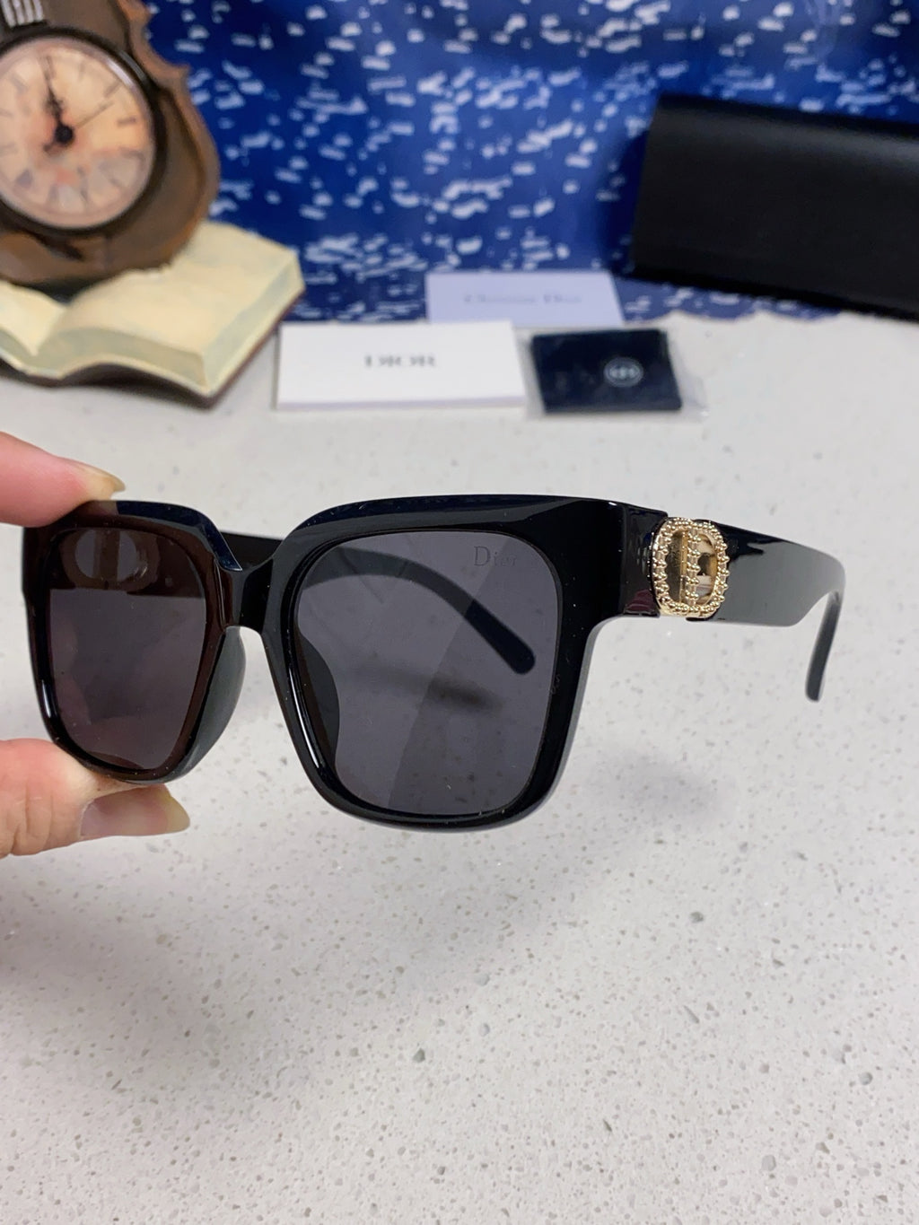 Dior Oversized Black Lens Sunglasses for Women - 415538 - detail image 6