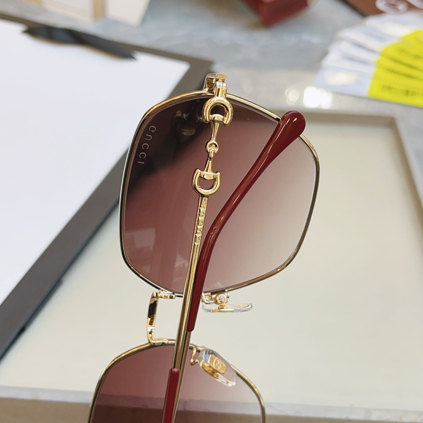 Gucci GG0882SA Square Red Lens Sunglasses for Men & Women - detail image 6
