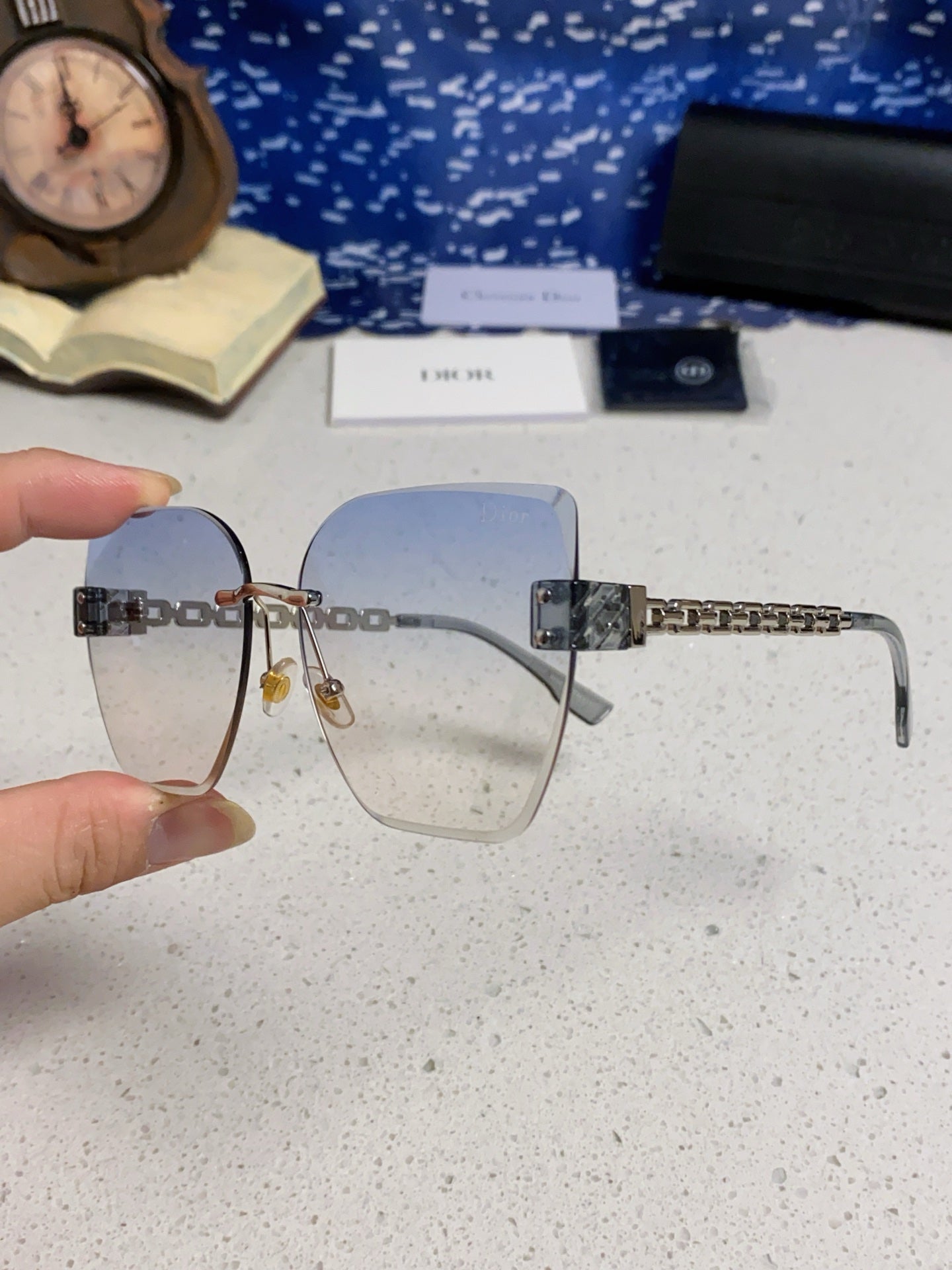 Dior Polarized Fashion Silver Lens Sunglasses for Women - 415499 - detail image 6