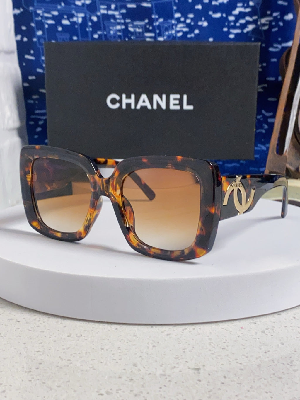 Chanel Square Gold Lens Sunglasses for Men & Women - 415290