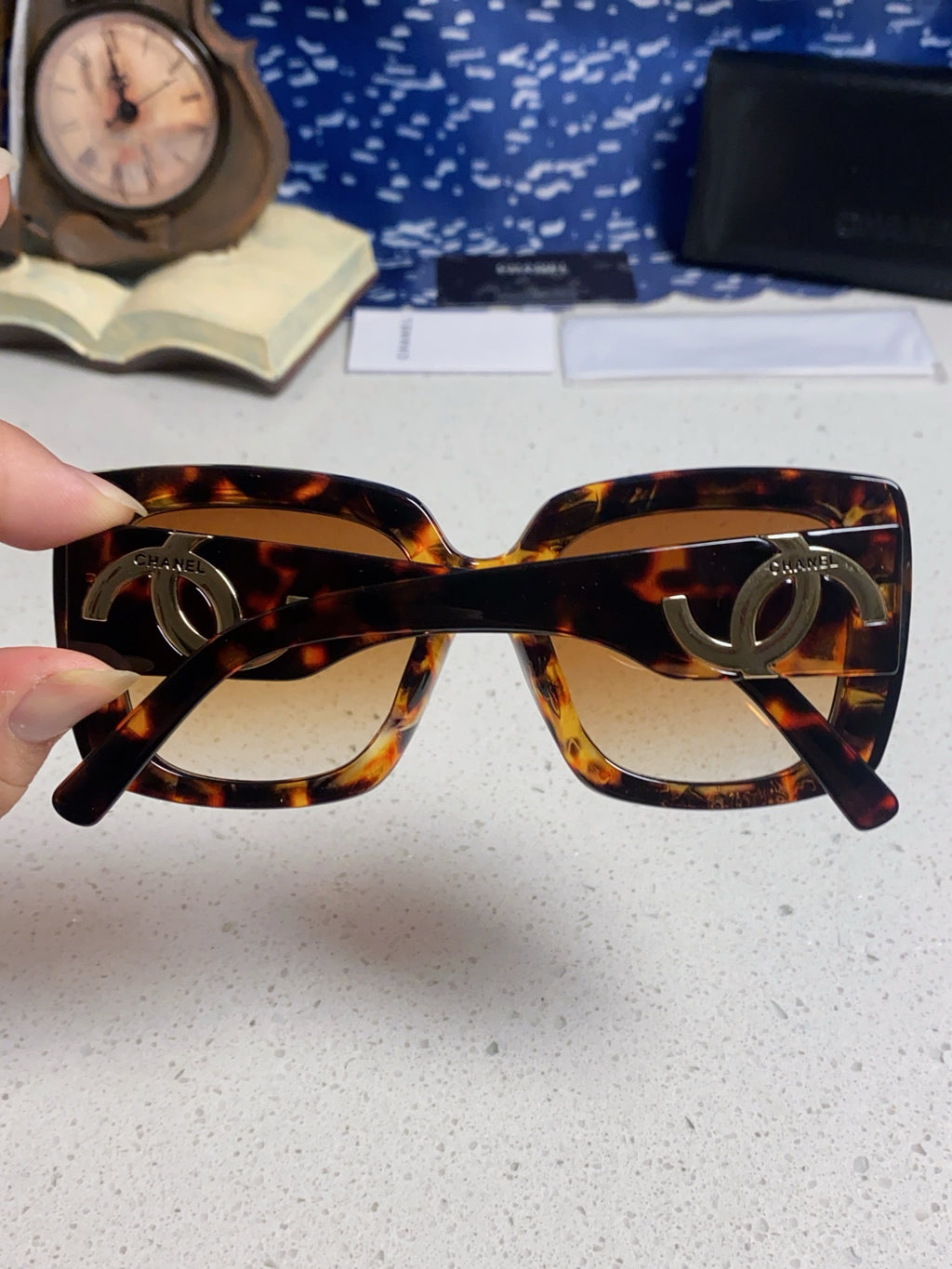 Chanel Square Gold Lens Sunglasses for Men & Women - 415290 - detail image 5