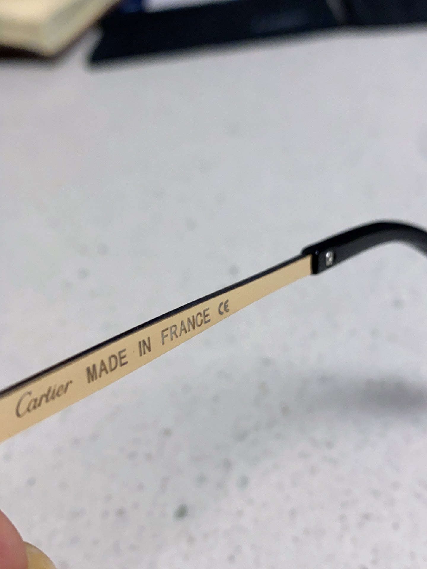 Cartier Lightweight Metal Rimless Blue Lens Sunglasses for Women - detail image 8