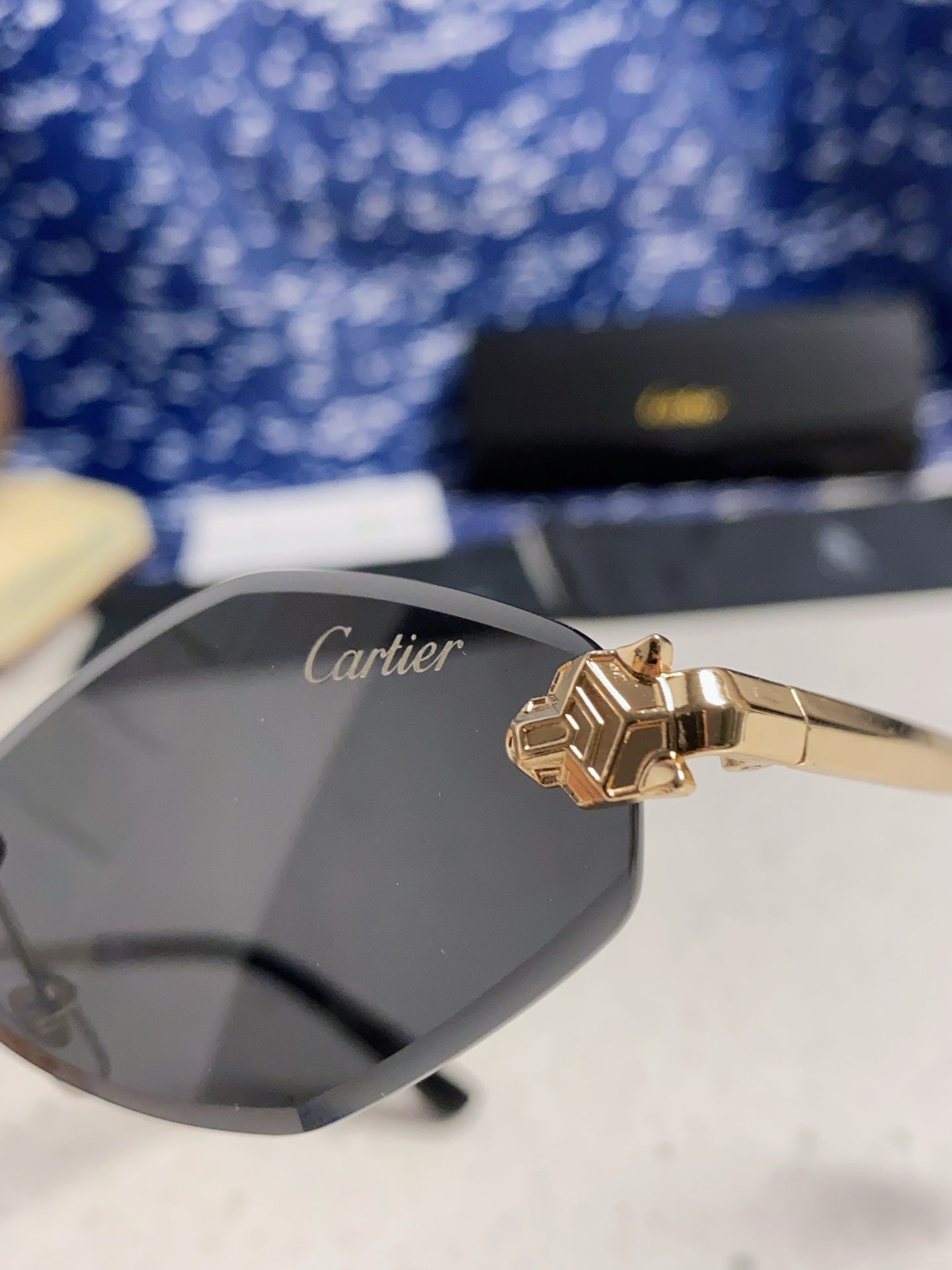 Cartier Lightweight Metal Rimless Silver Lens Sunglasses for Women - detail image 7