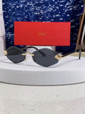 Cartier Lightweight Metal Rimless Silver Lens Sunglasses for Women - 415852