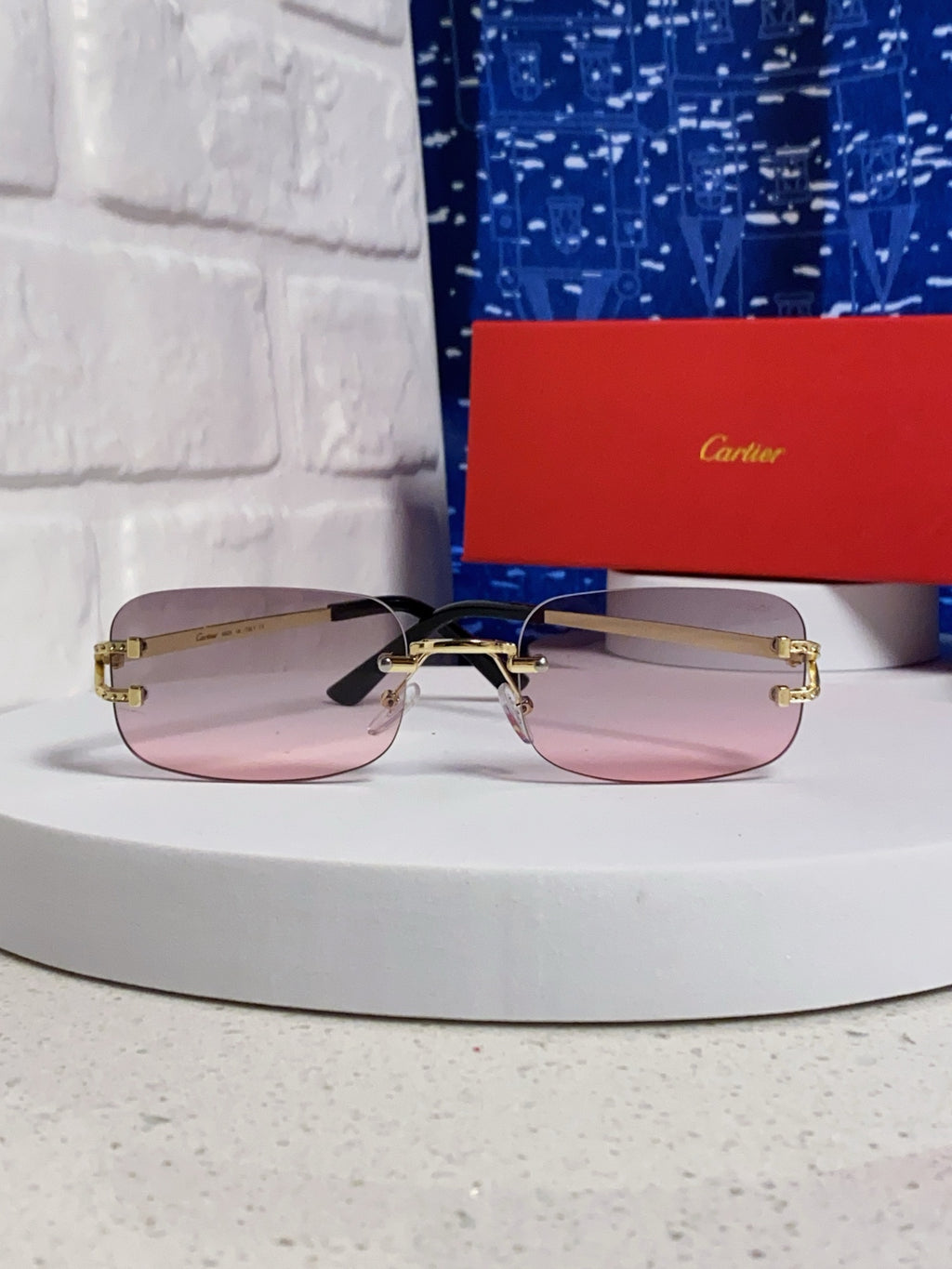 Cartier Lightweight Rimless Silver Lens Sunglasses for Men & Women - 449478 - detail image 2
