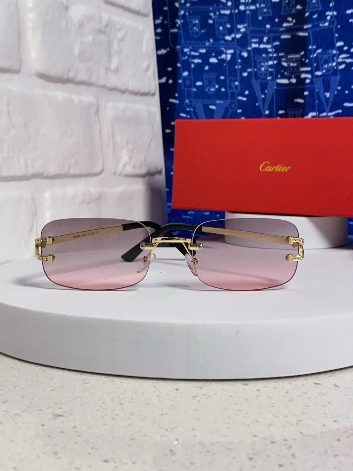 Cartier Lightweight Rimless Silver Lens Sunglasses for Men & Women - 449478 - detail image 2