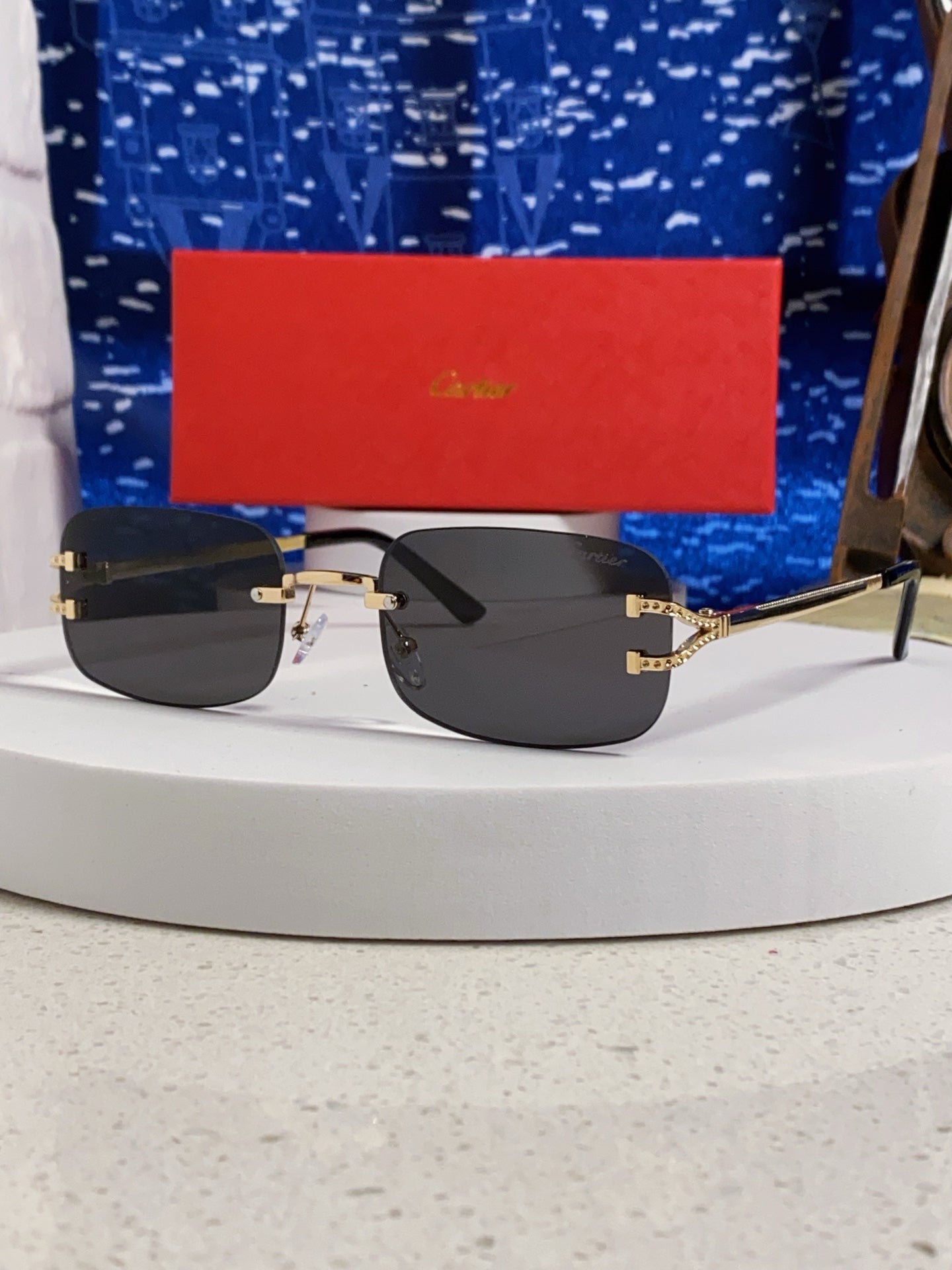 Cartier Lightweight Rimless Silver Lens Sunglasses for Men & Women - 449481
