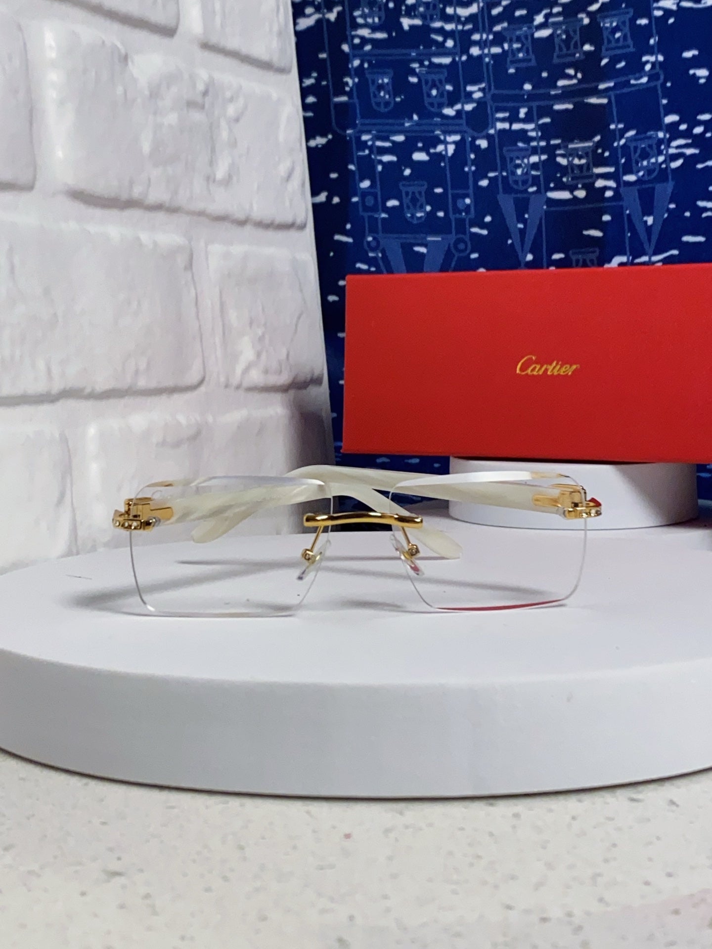 Cartier Lightweight Rimless Silver Lens Sunglasses for Men & Women - 449482 - detail image 2