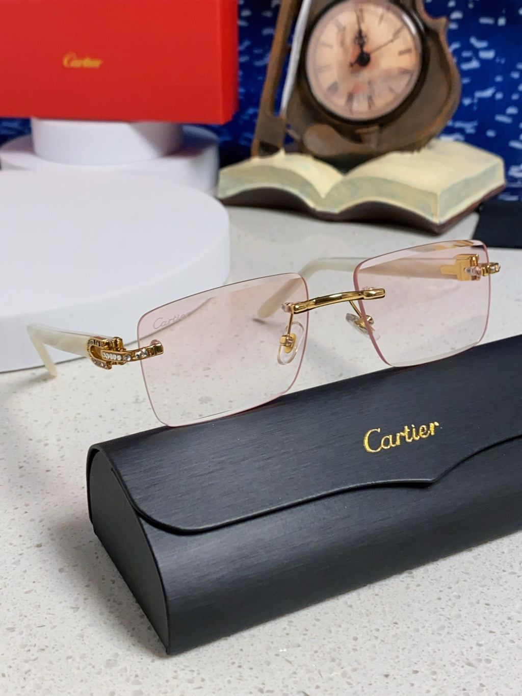Cartier Lightweight Rimless Silver Lens Sunglasses for Men & Women - 449483 - detail image 10