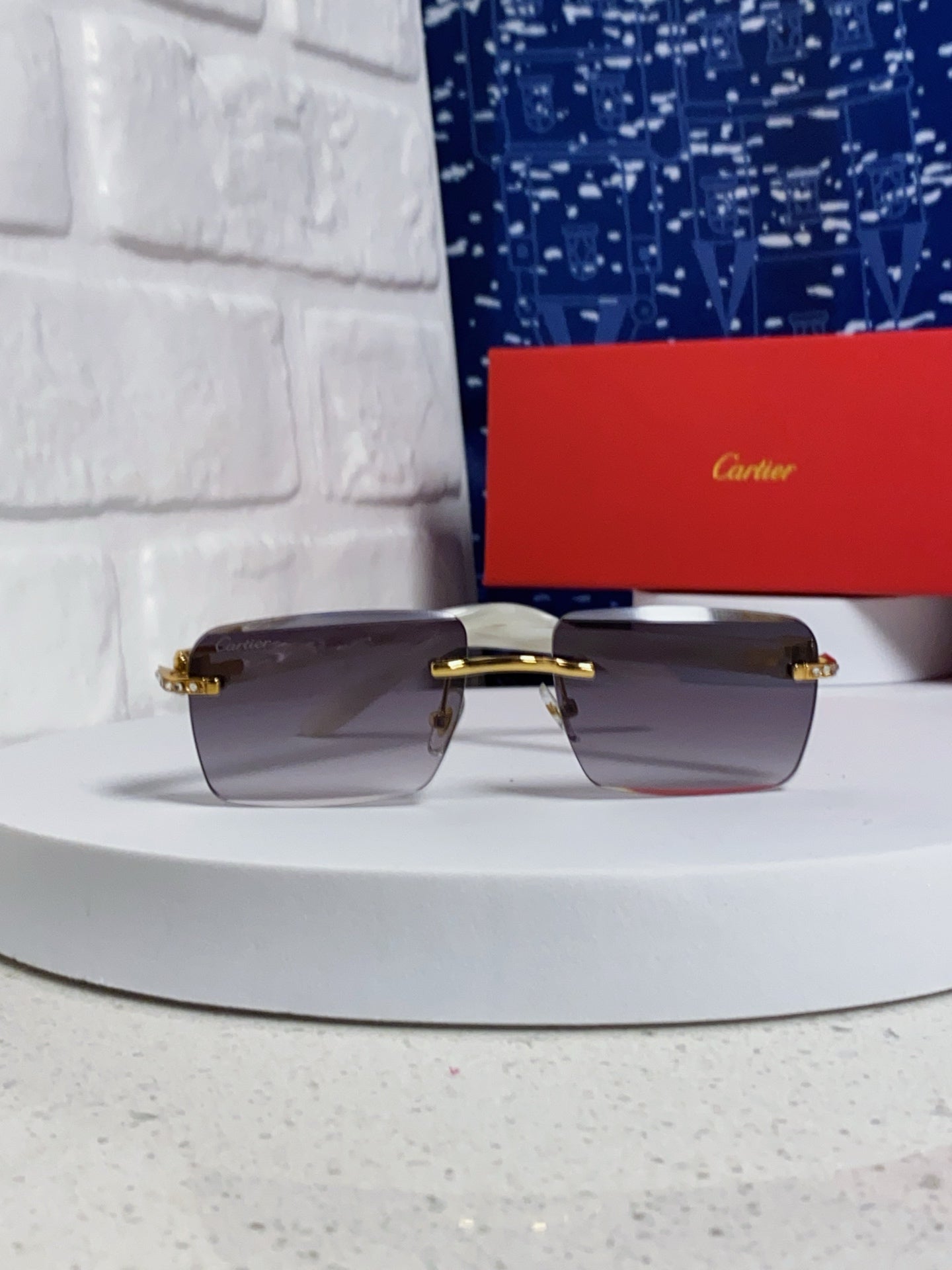 Cartier Lightweight Rimless Silver Lens Sunglasses for Men & Women - 449487 - detail image 2