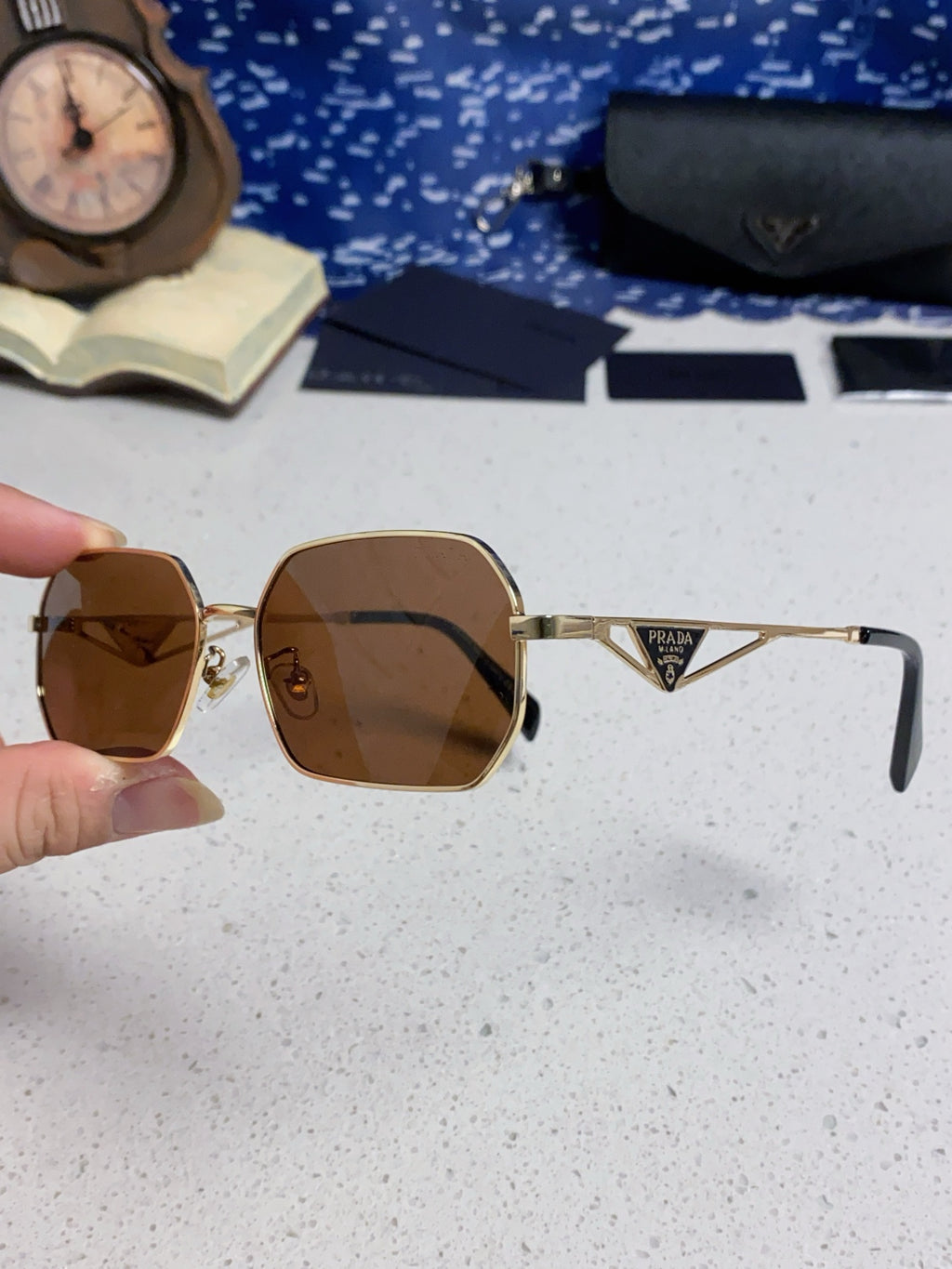 Prada A51S Fashion Brown Lens Sunglasses for Men & Women - detail image 6
