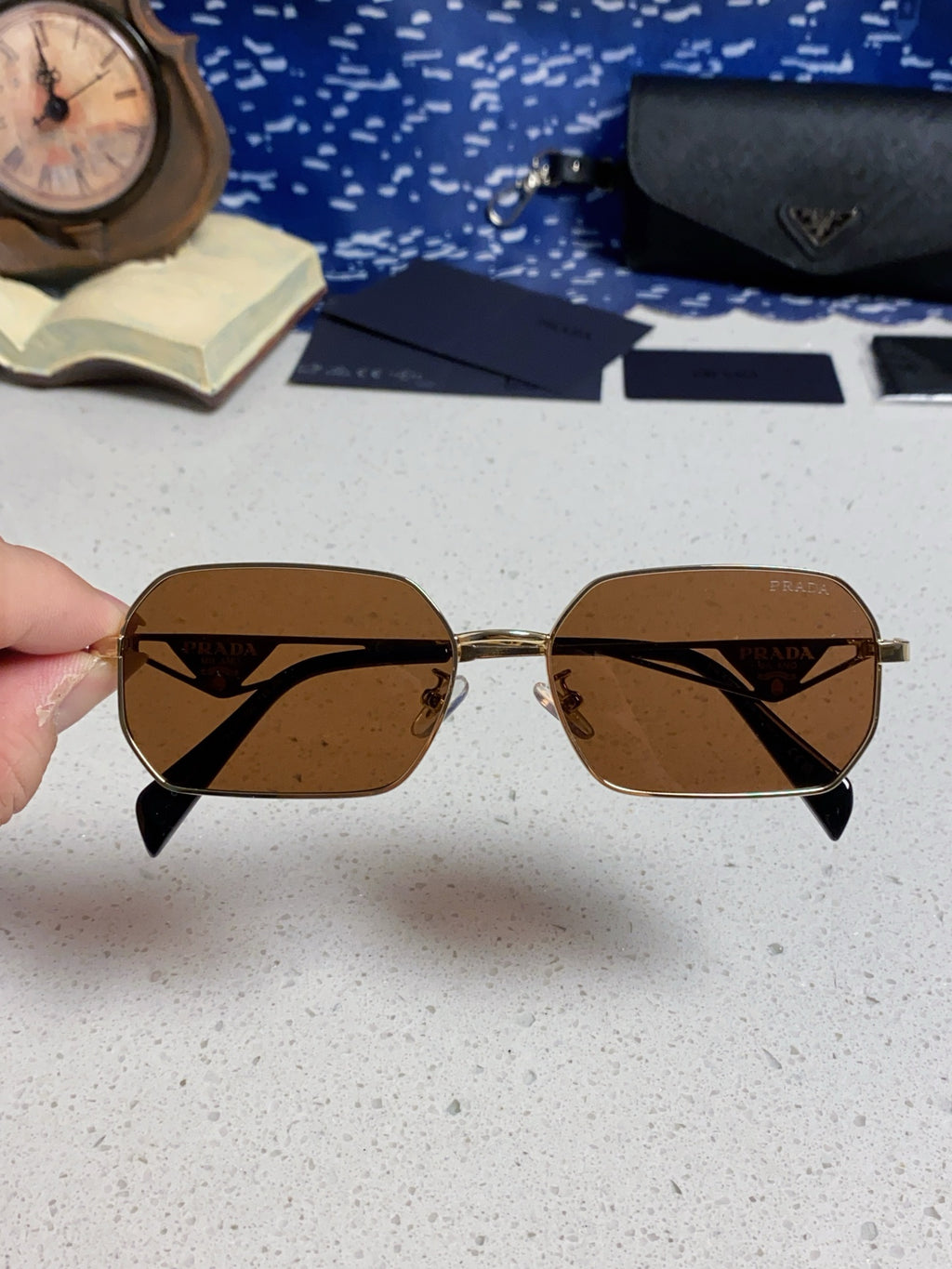 Prada A51S Fashion Brown Lens Sunglasses for Men & Women - detail image 4