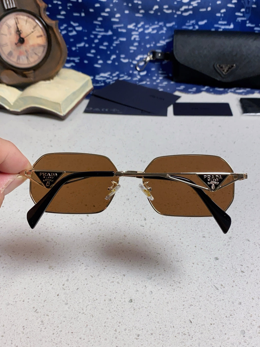 Prada A51S Fashion Brown Lens Sunglasses for Men & Women - detail image 5