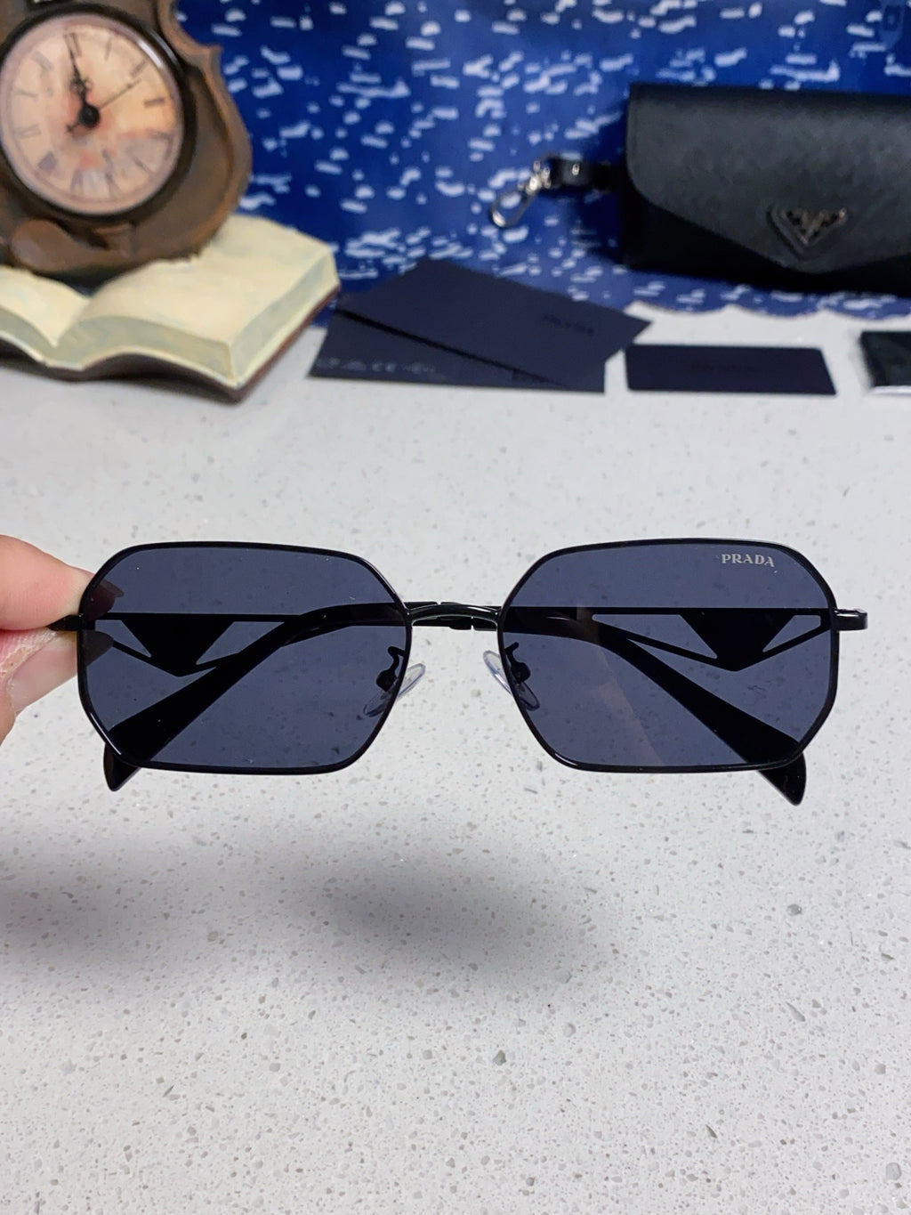 Prada A51S Fashion Blue Lens Sunglasses for Men & Women - detail image 4
