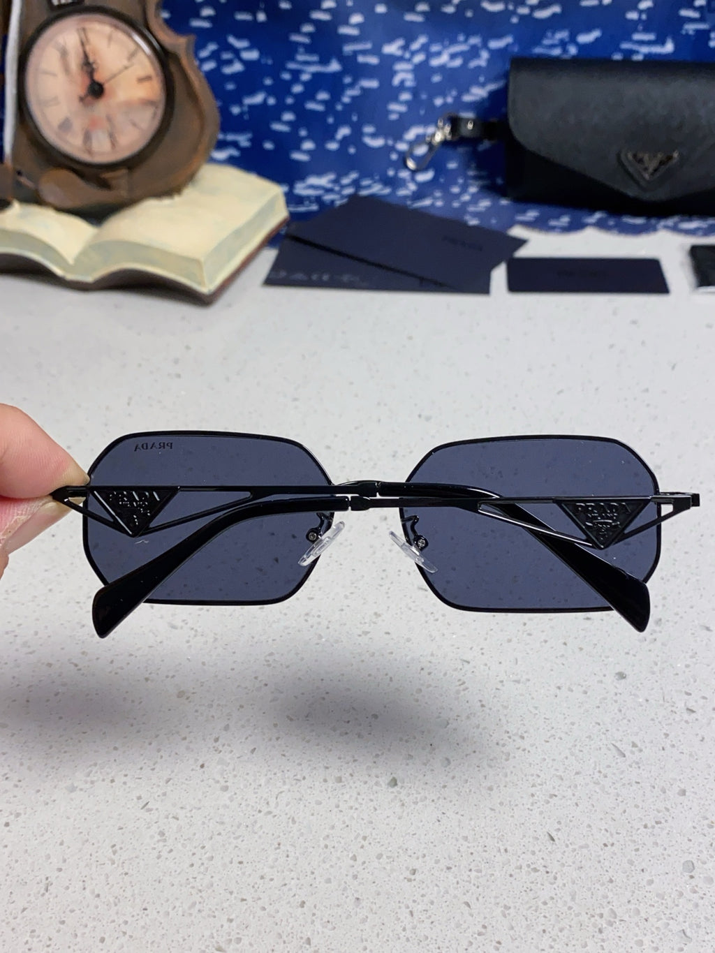 Prada A51S Fashion Blue Lens Sunglasses for Men & Women - detail image 5