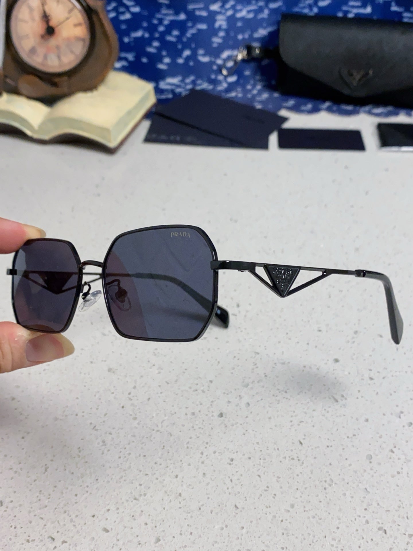 Prada A51S Fashion Blue Lens Sunglasses for Men & Women - detail image 6