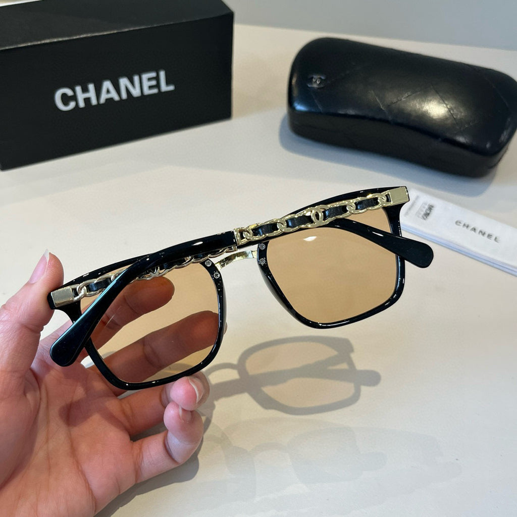 Chanel Oversized Gold Lens Sunglasses for Men & Women - 358030 - detail image 9