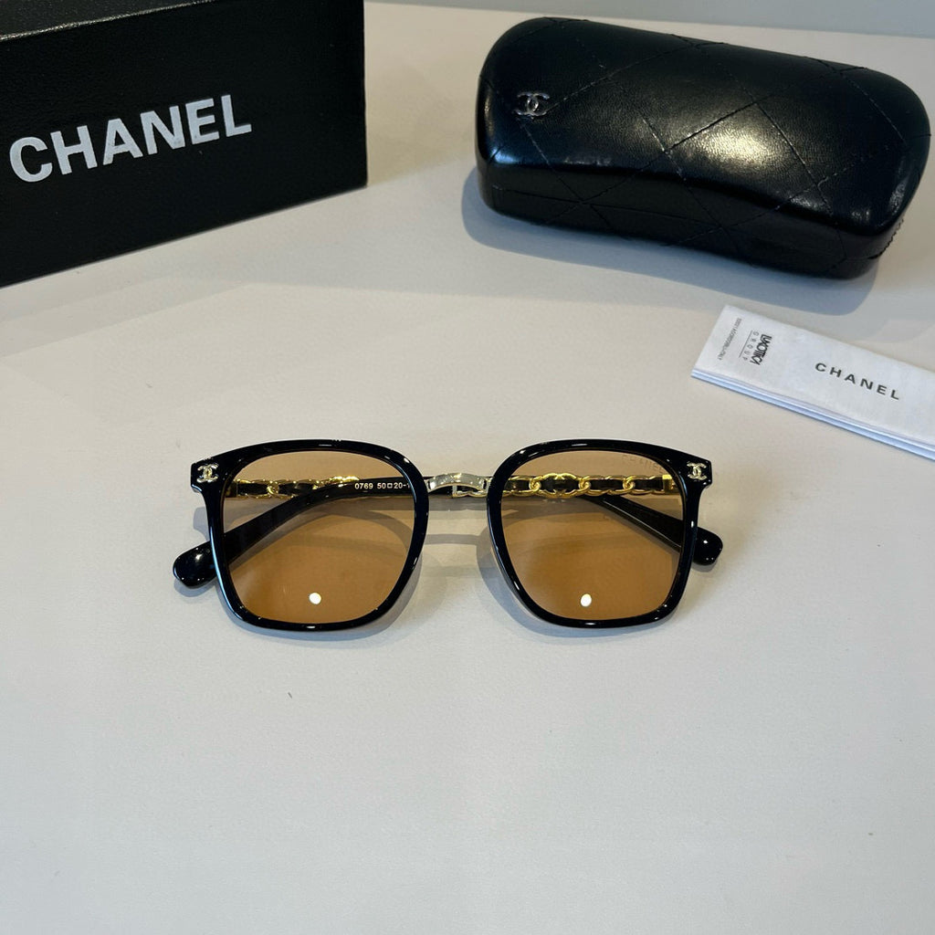 Chanel Oversized Gold Lens Sunglasses for Men & Women - 358030 - detail image 8