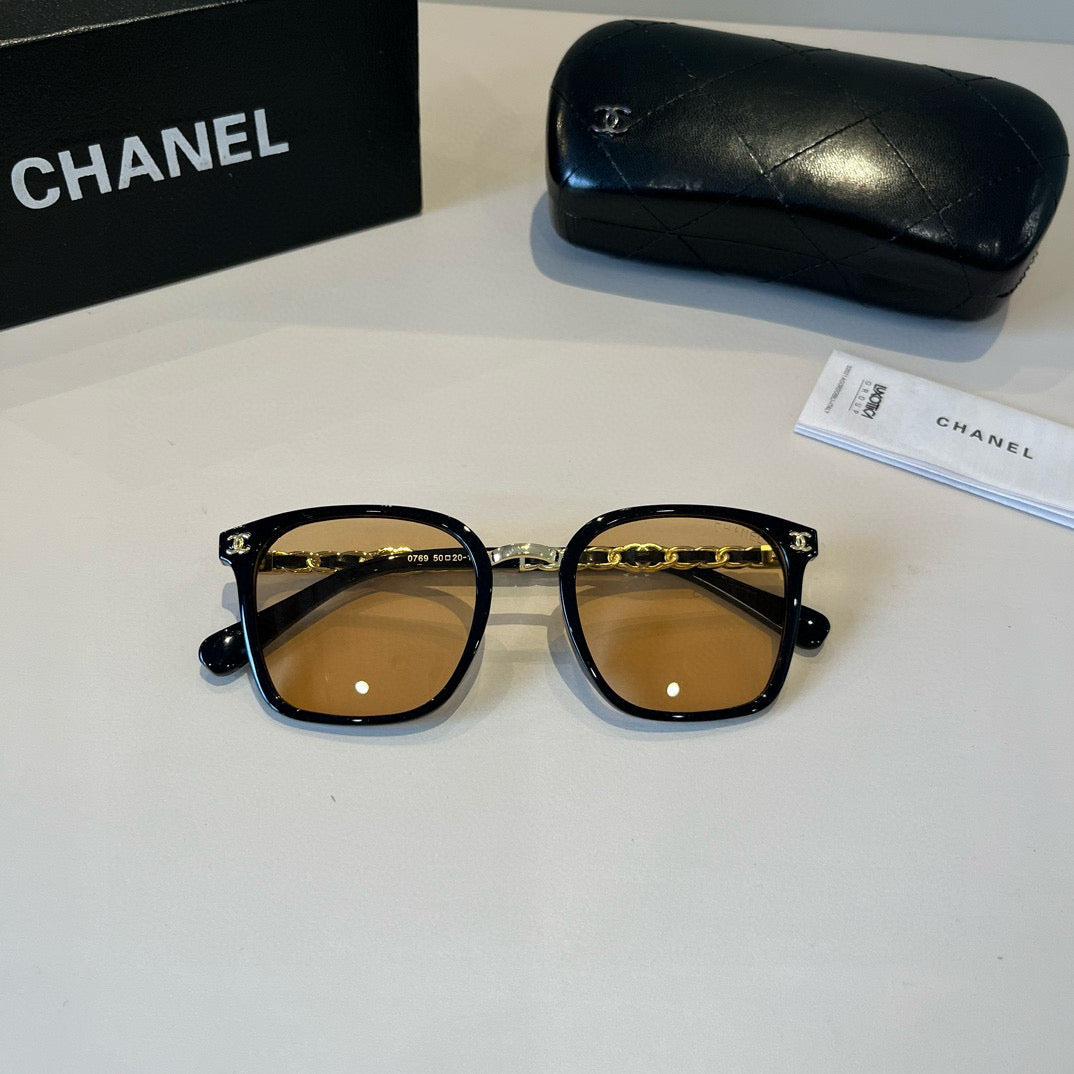 Chanel Oversized Gold Lens Sunglasses for Men & Women - 358030 - detail image 8