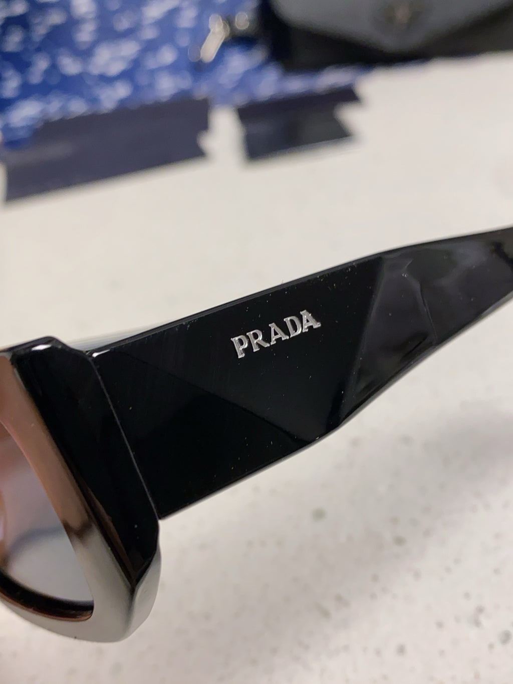 Prada Square Black Lens Sunglasses for Men & Women - detail image 7