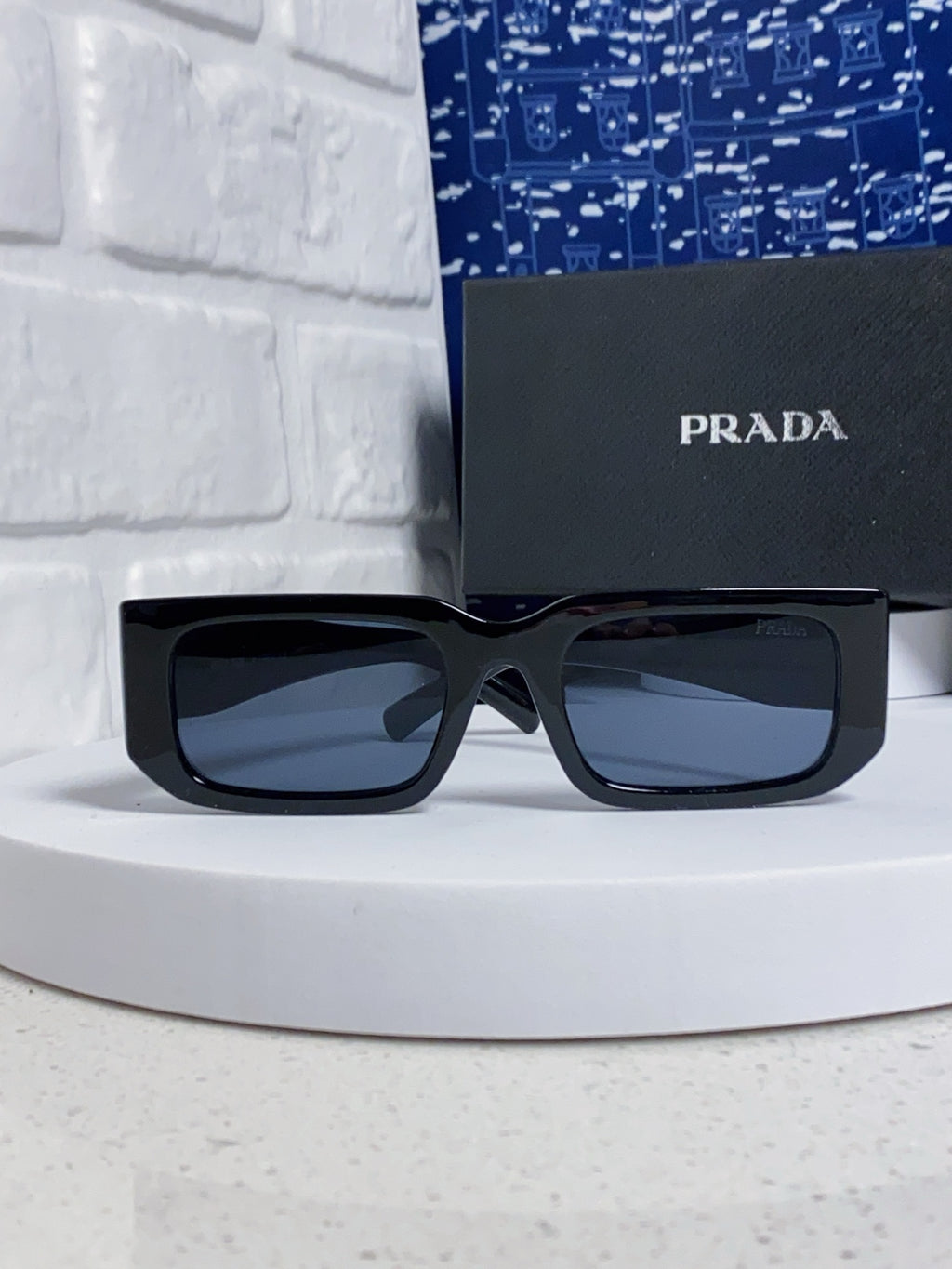 Prada Square Black Lens Sunglasses for Men & Women - detail image 2