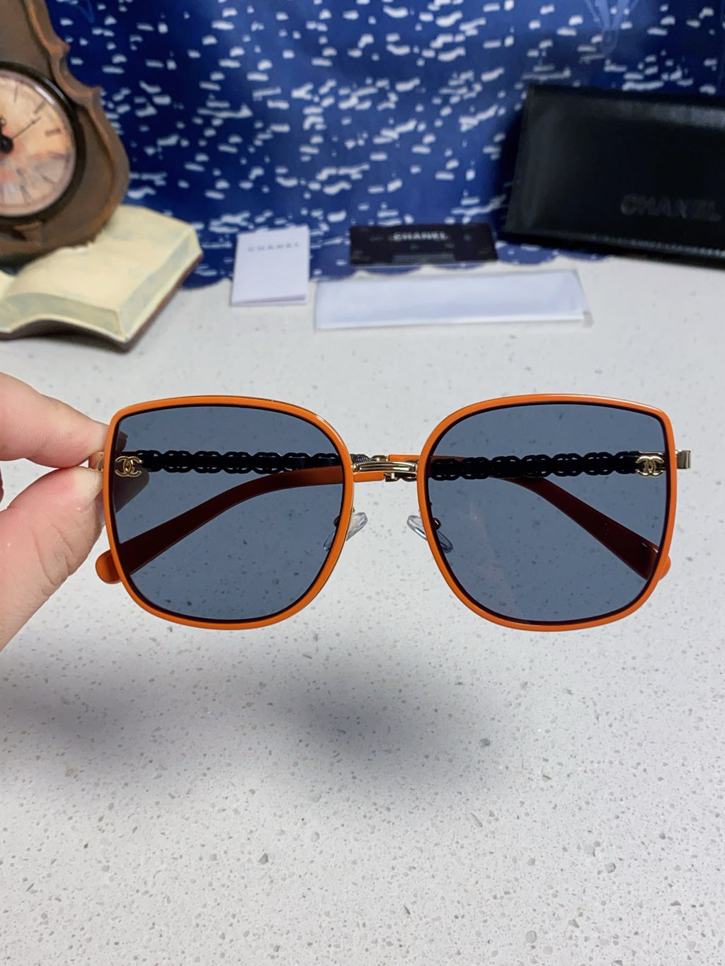 Chanel Fashion Blue Lens Sunglasses for Women - detail image 4