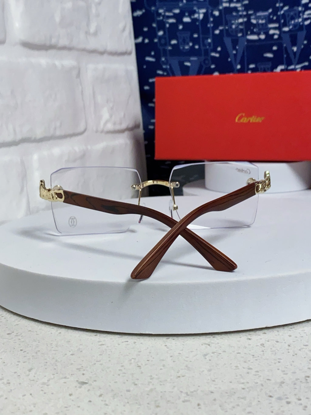 Cartier Lightweight Rimless Silver Lens Sunglasses for Men & Women - 998238 - detail image 3