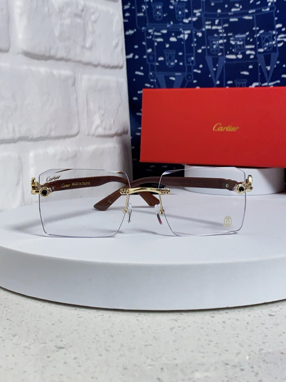 Cartier Lightweight Rimless Silver Lens Sunglasses for Men & Women - 487370 - detail image 2