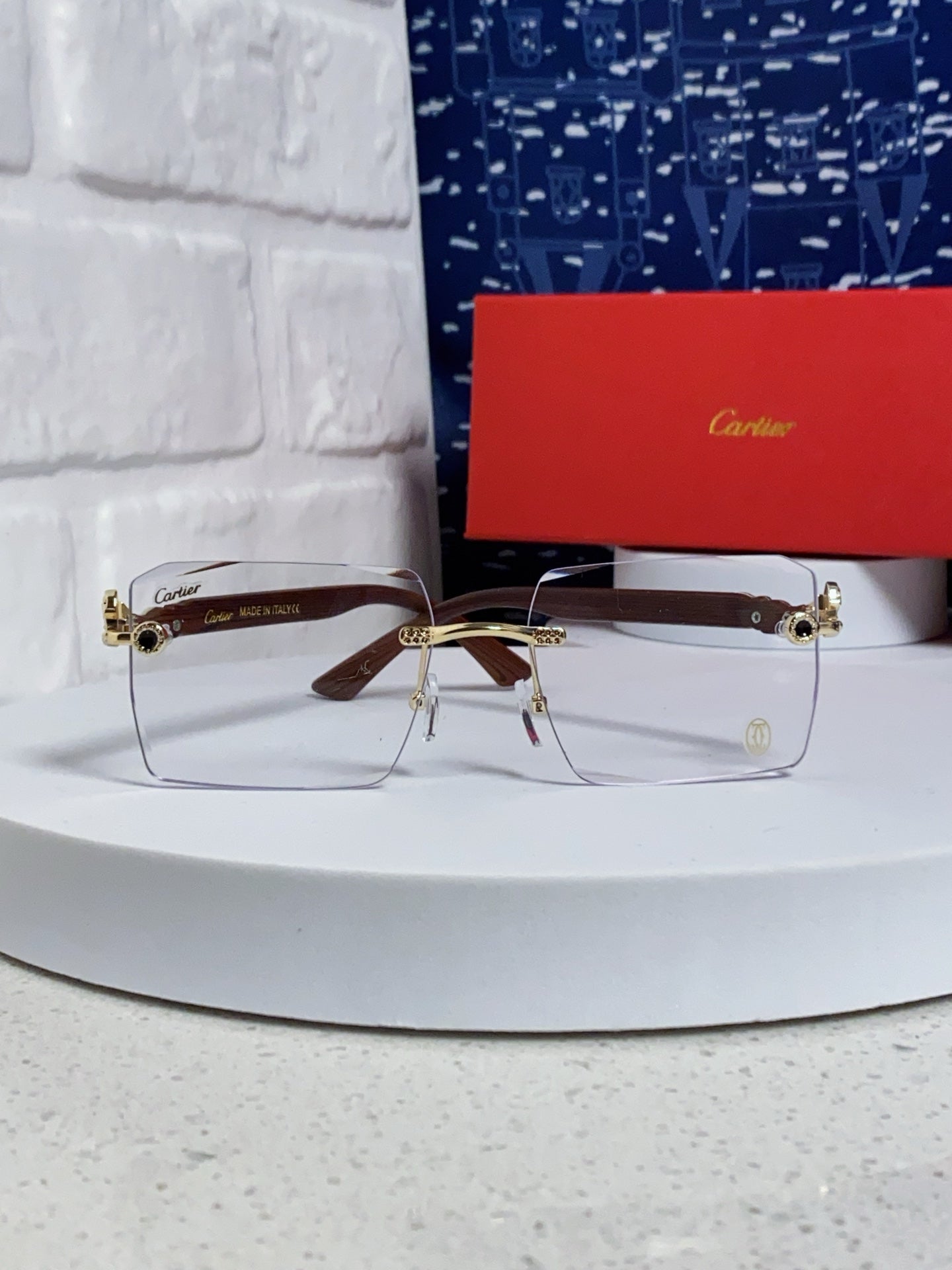 Cartier Lightweight Rimless Silver Lens Sunglasses for Men & Women - 998238 - detail image 2