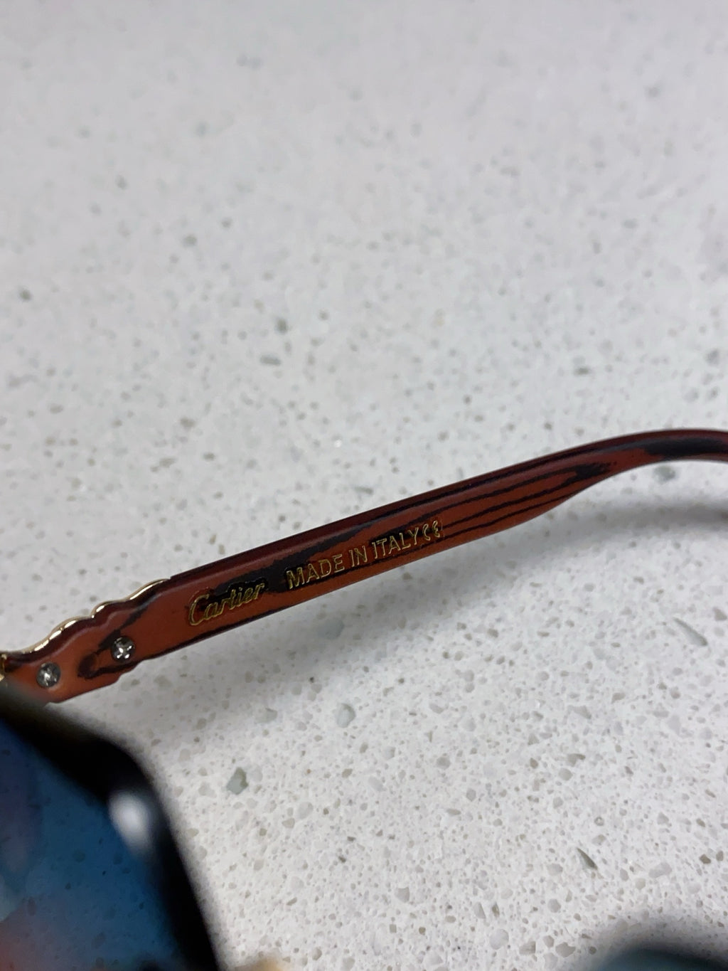 Cartier Lightweight Rimless Blue Lens Sunglasses for Men & Women - 998239 - detail image 8