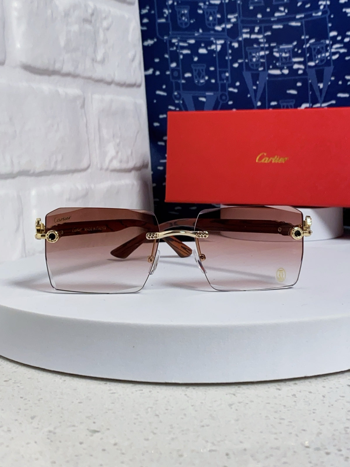 Cartier Lightweight Rimless Silver Lens Sunglasses for Men & Women - 487372 - detail image 2