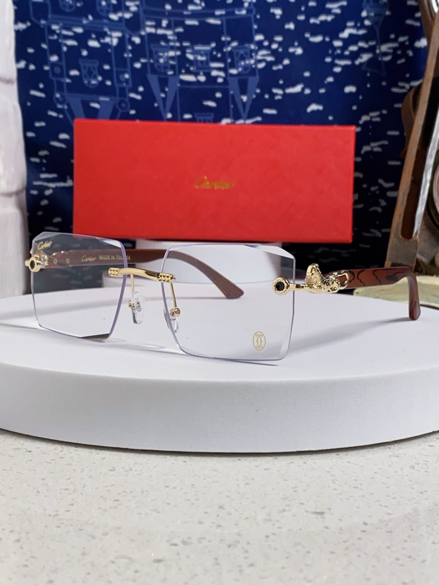 Cartier Lightweight Rimless Silver Lens Sunglasses for Men & Women - 998238