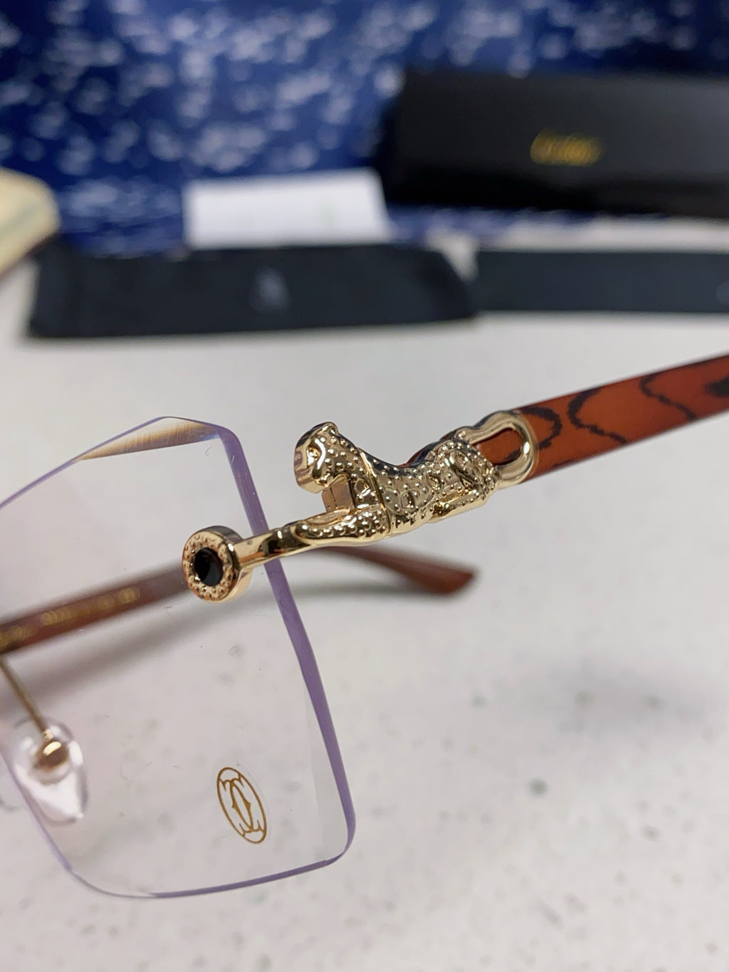 Cartier Lightweight Rimless Silver Lens Sunglasses for Men & Women - 998238 - detail image 7