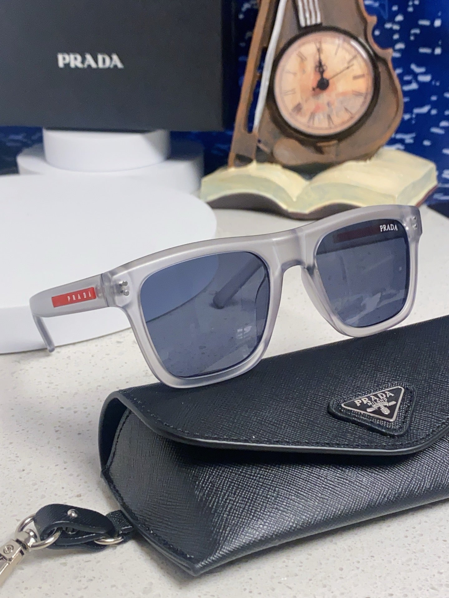 Prada Square Blue Lens Sunglasses for Men & Women - 487016 - detail image 10