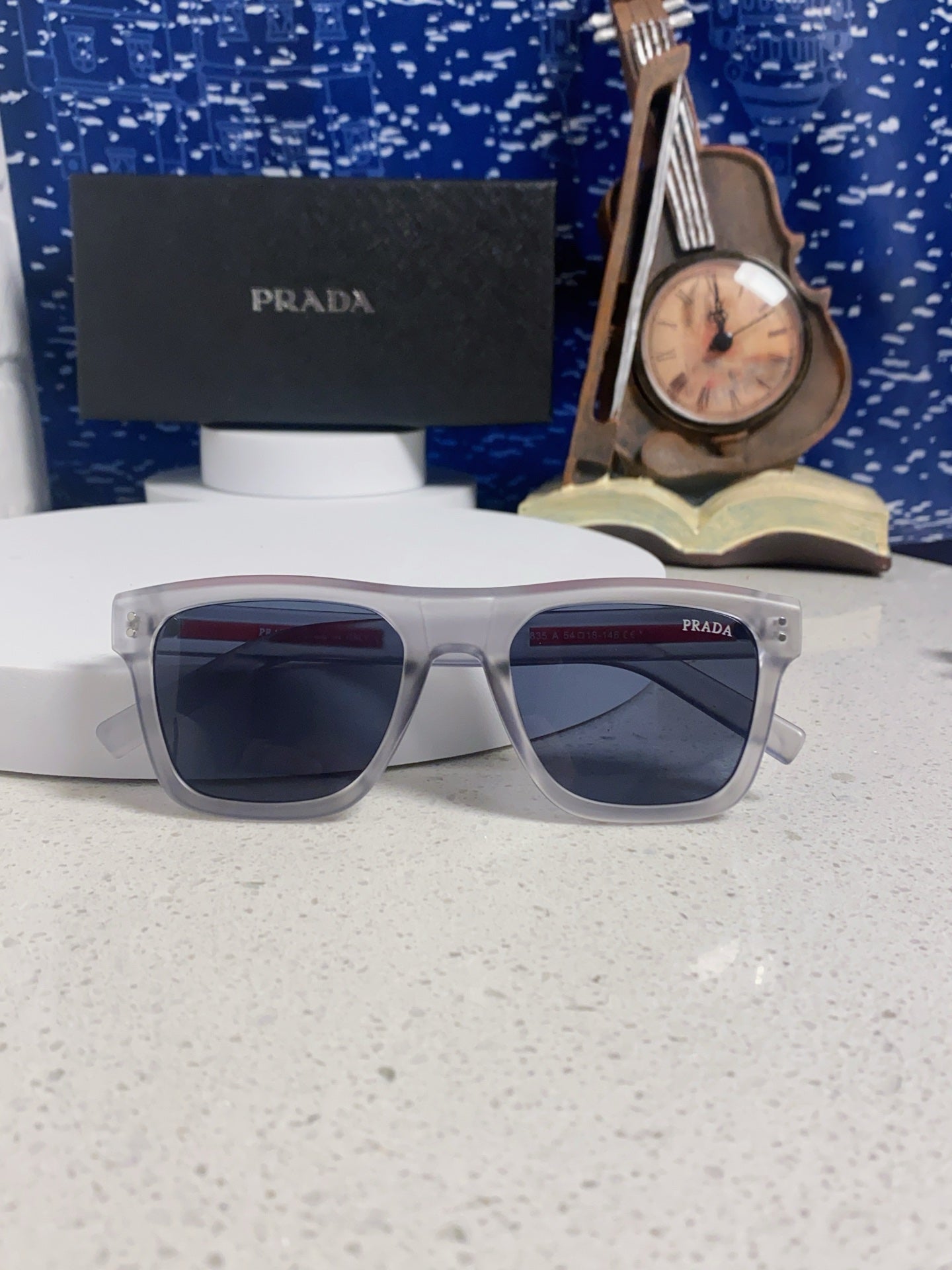 Prada Square Blue Lens Sunglasses for Men & Women - 487016 - detail image 9
