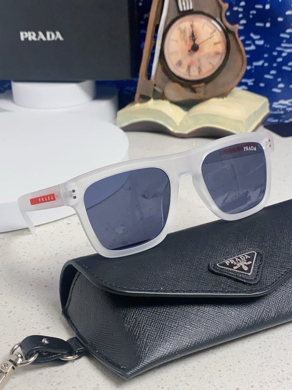 Prada Square Blue Lens Sunglasses for Men & Women - 358460 - detail image 10