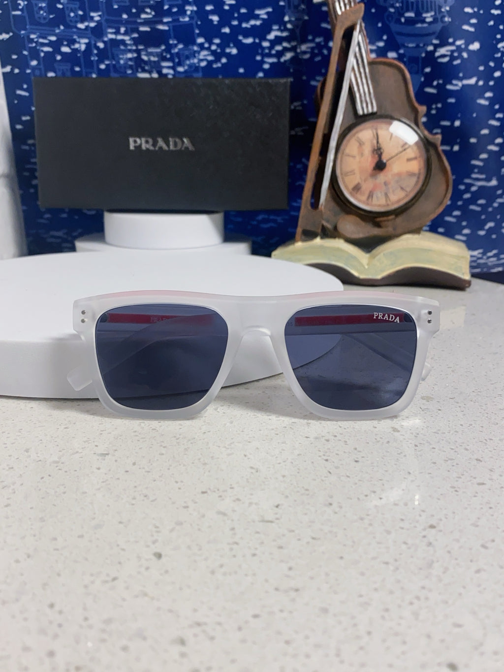 Prada Square Blue Lens Sunglasses for Men & Women - 487017 - detail image 9