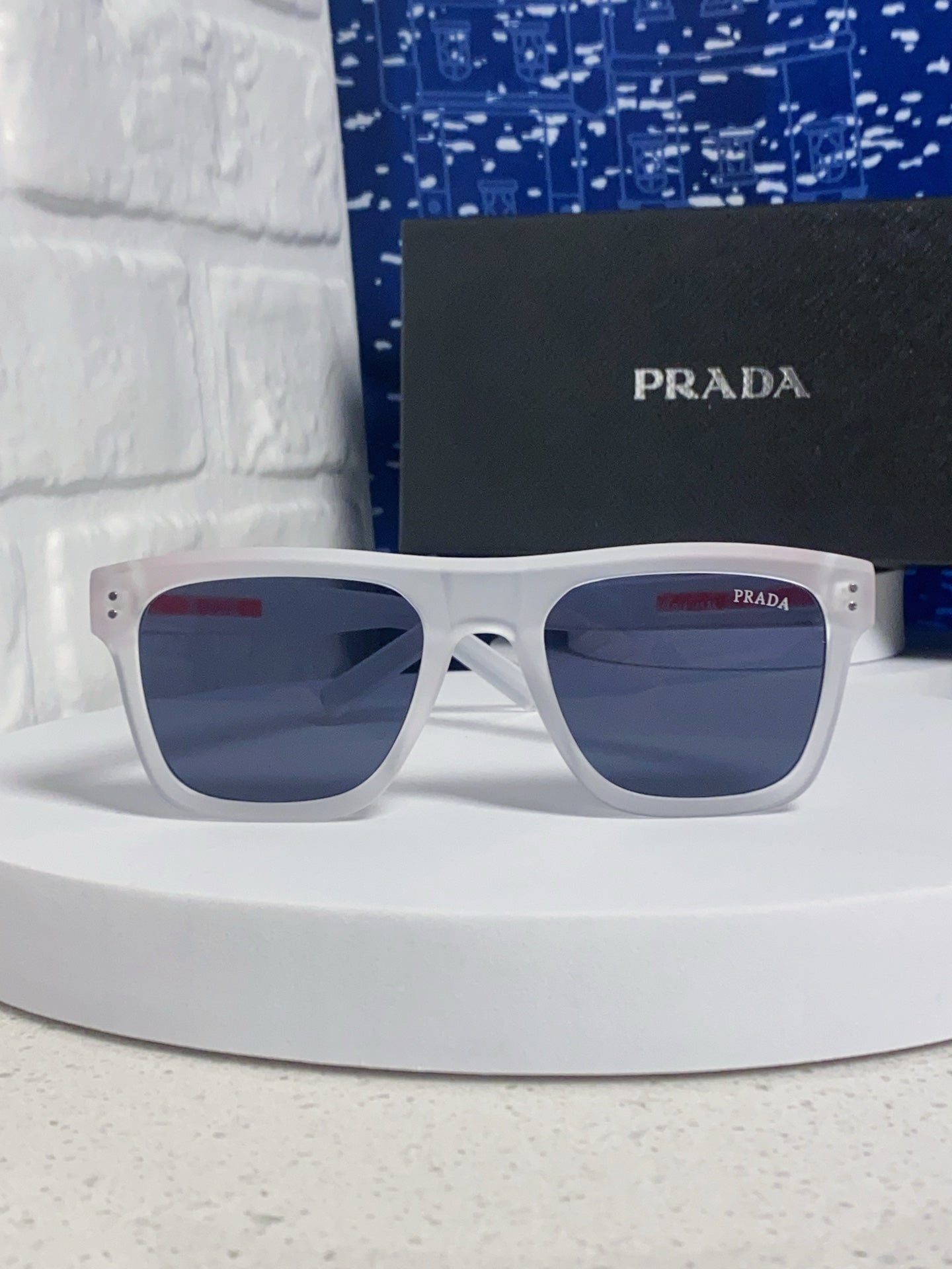 Prada Square Blue Lens Sunglasses for Men & Women - 487017 - detail image 2