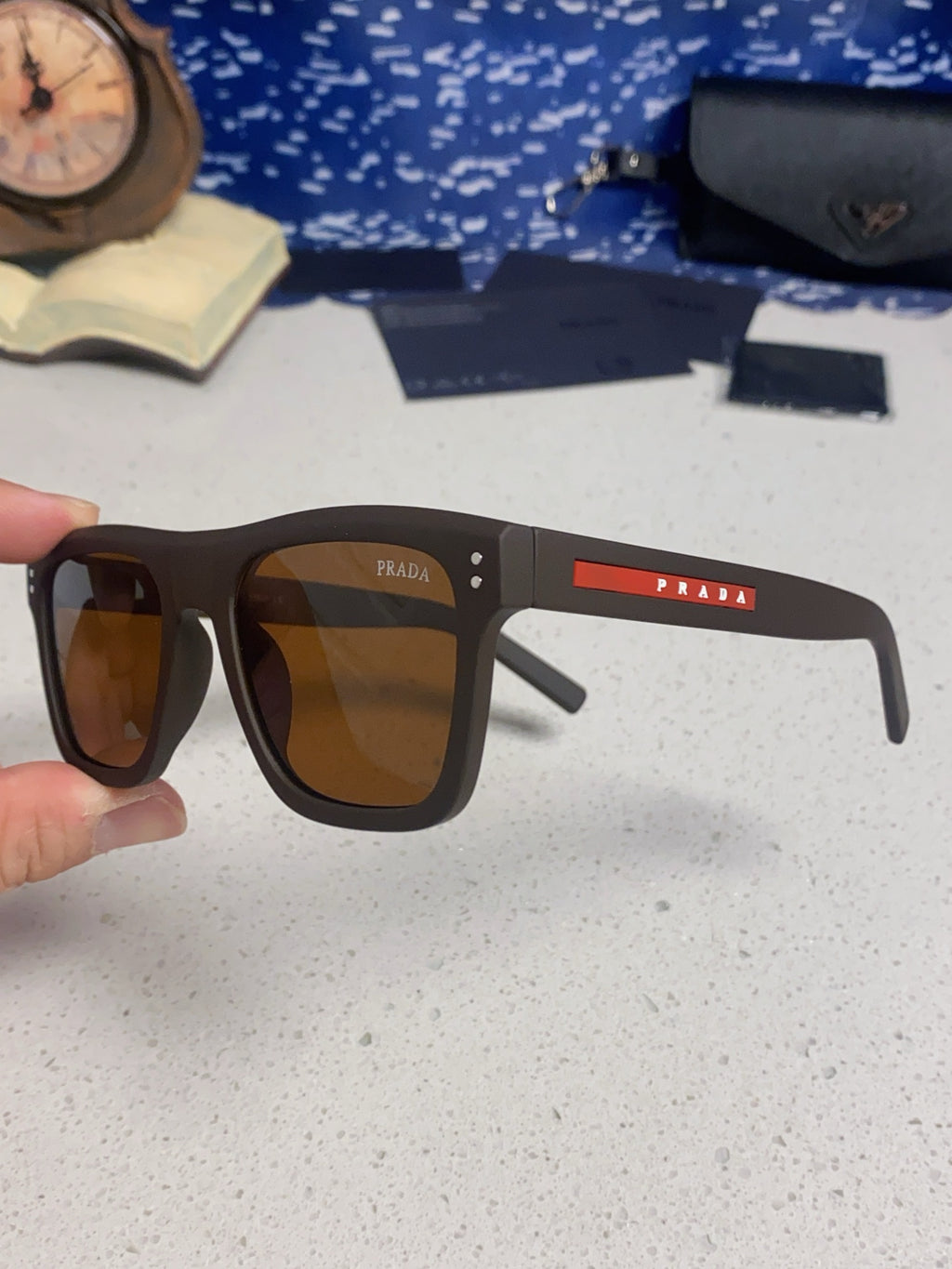 Prada Square Brown Lens Sunglasses for Men & Women - 487018 - detail image 6