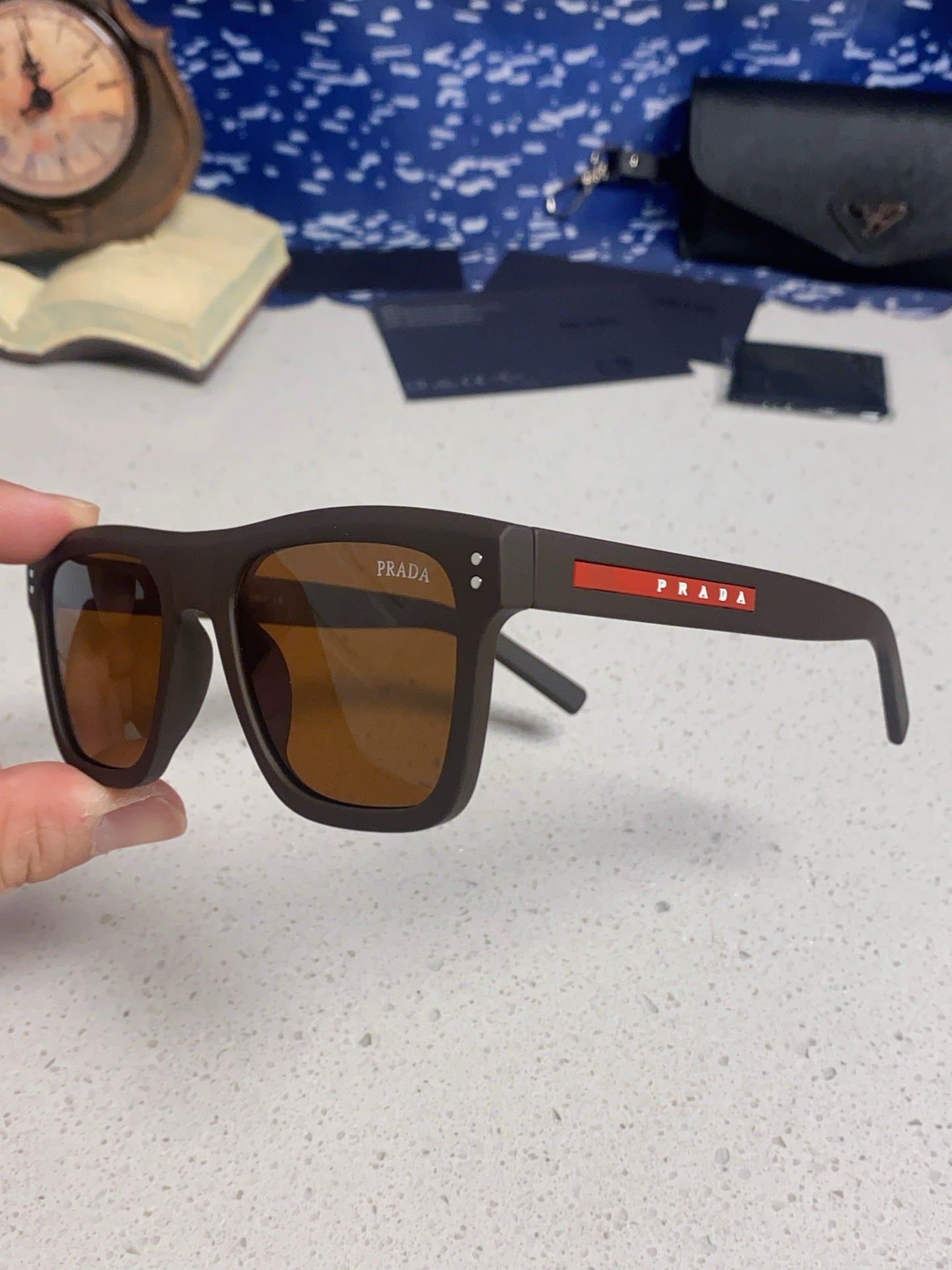 Prada Square Brown Lens Sunglasses for Men & Women - 487018 - detail image 6