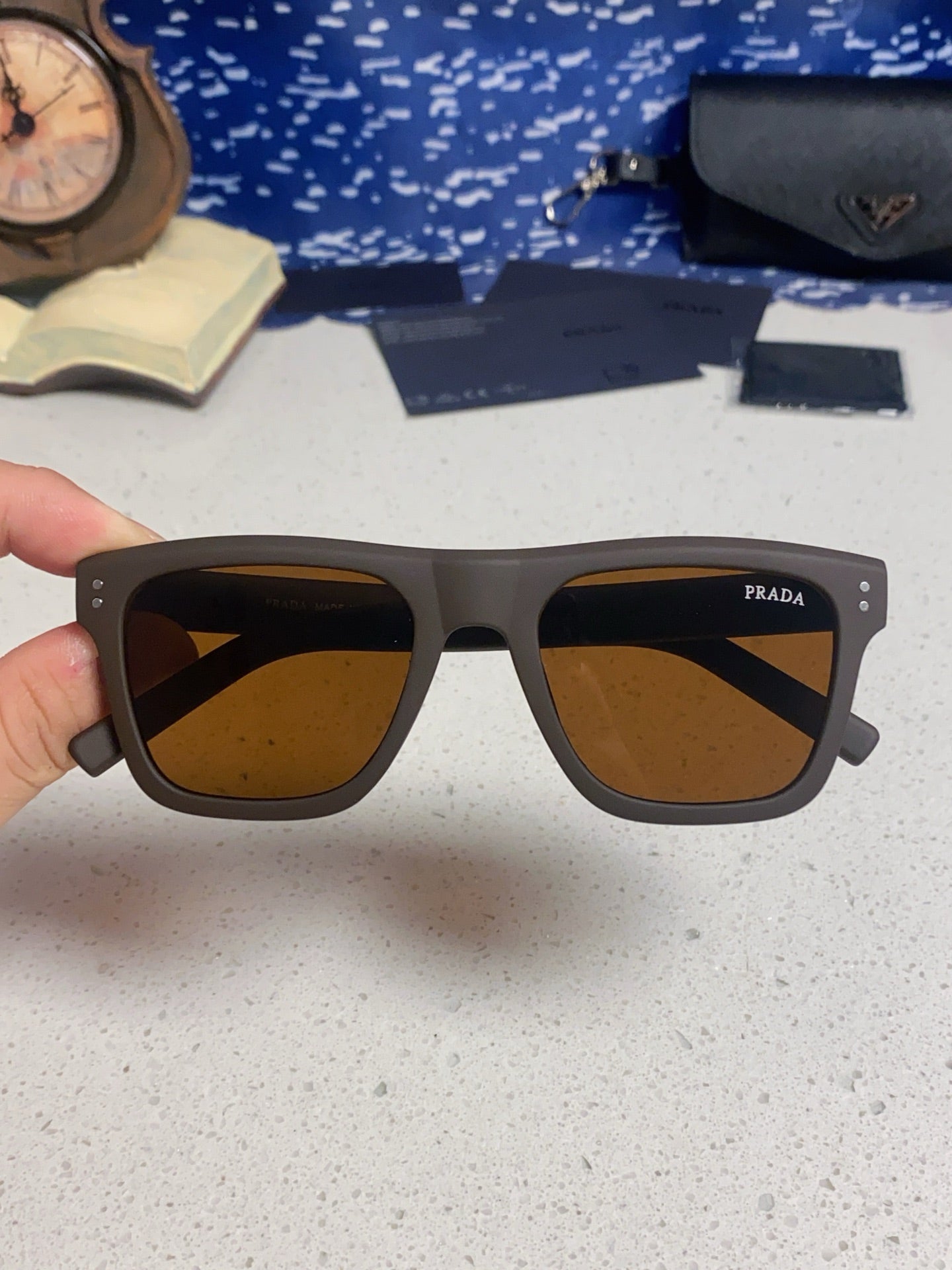 Prada Square Brown Lens Sunglasses for Men & Women - 487018 - detail image 4