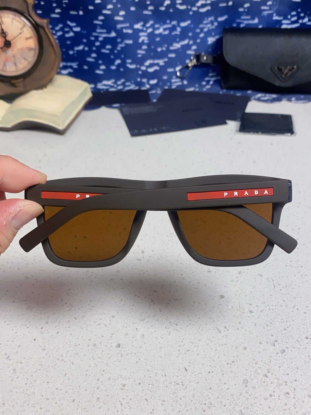 Prada Square Brown Lens Sunglasses for Men & Women - 432053 - detail image 5